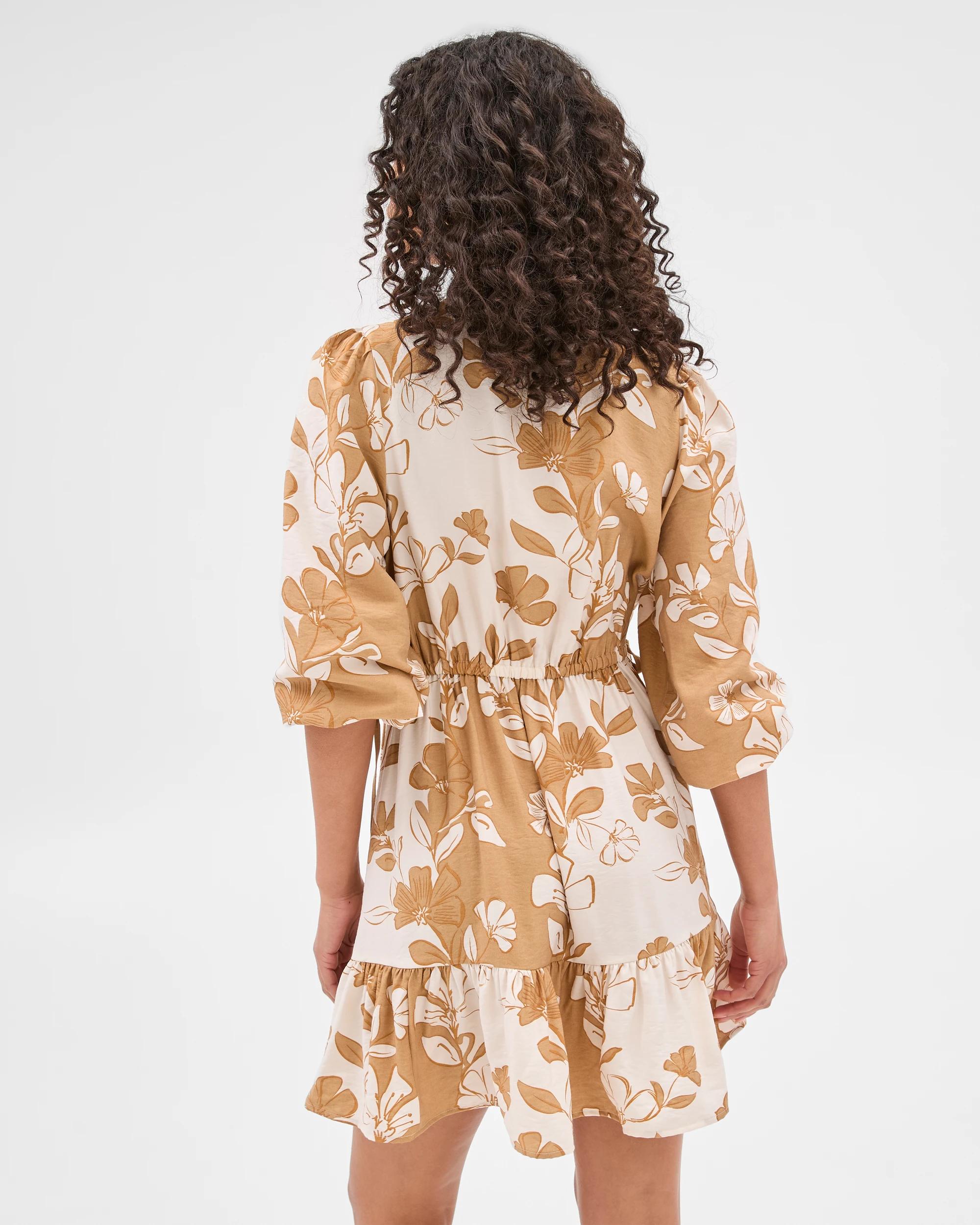 4 Target Woman Long-sleeve Floral Print Mini Dress - Viscose/nylon Blend FLORAL PRINT, 4 of 5