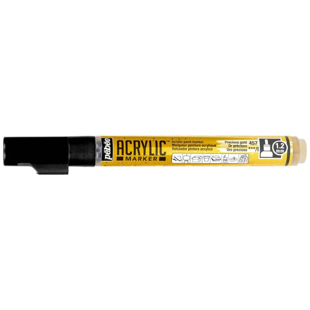 1 Pebeo Acrylic Paint Marker 1.2mm Precious Gold, 1 of 3
