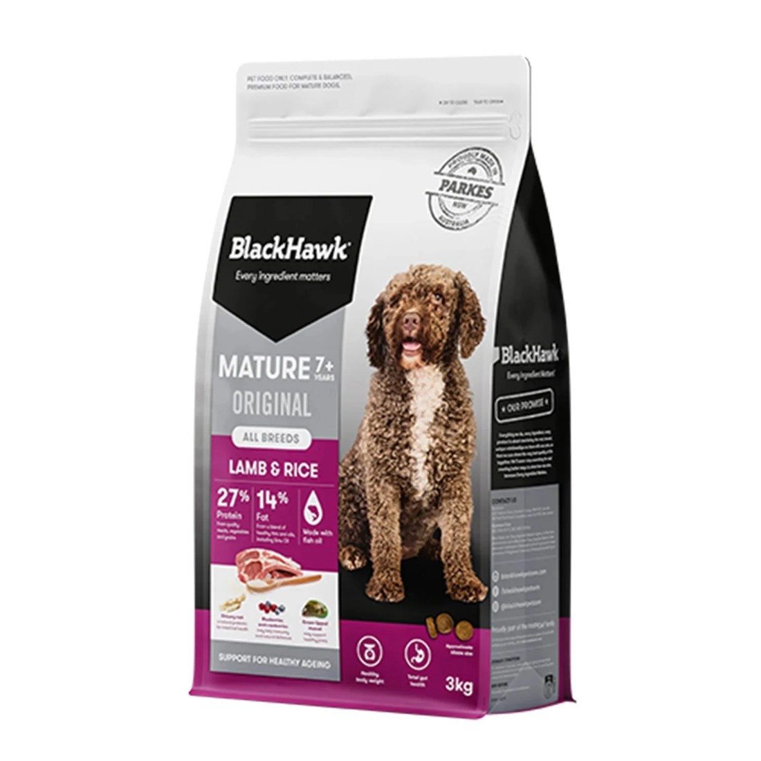 1 Black Hawk Mature Lamb & Rice Dog Food 3kg, 1 of 2