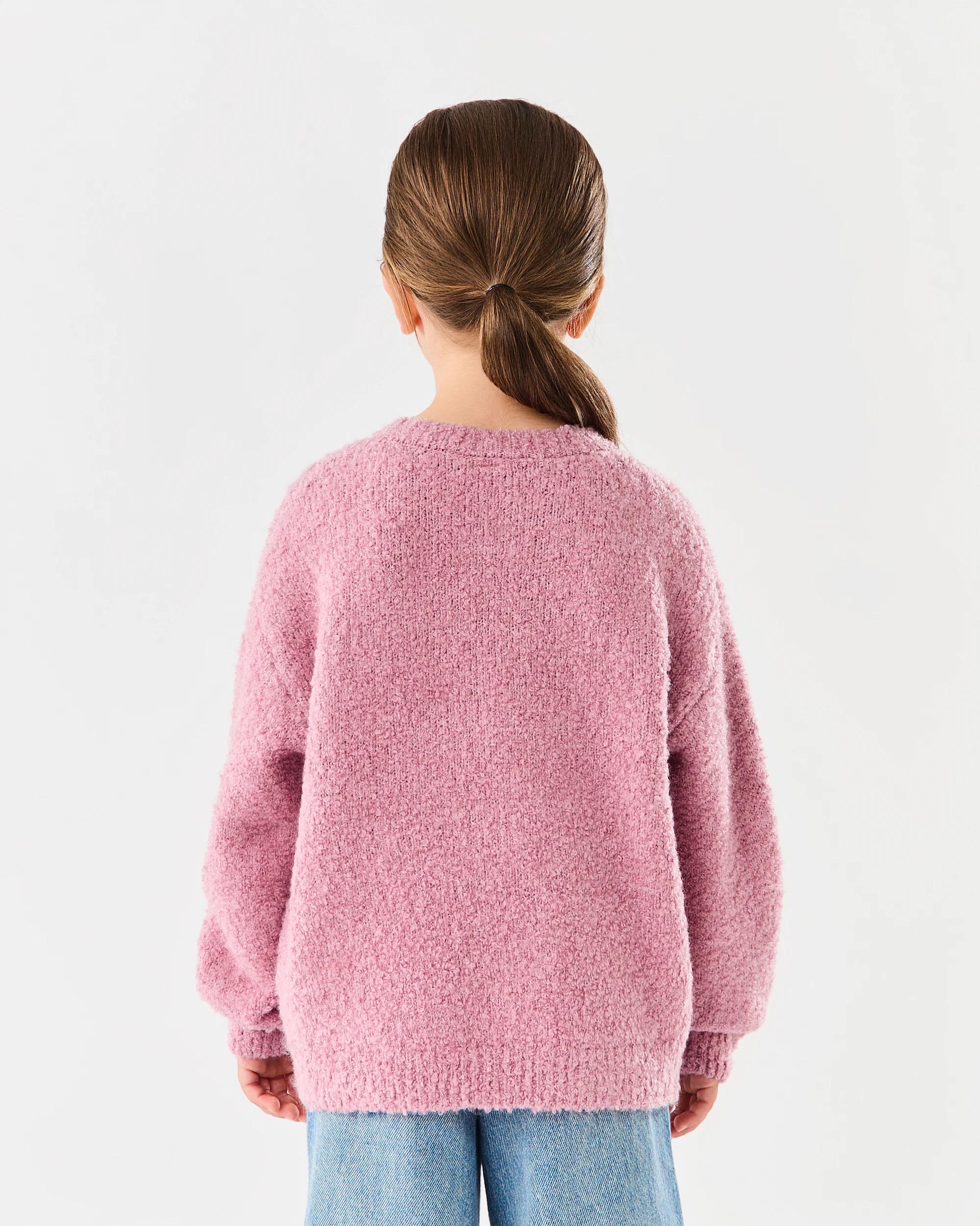 3 Boucle Cardigan Dust Rose, 3 of 8
