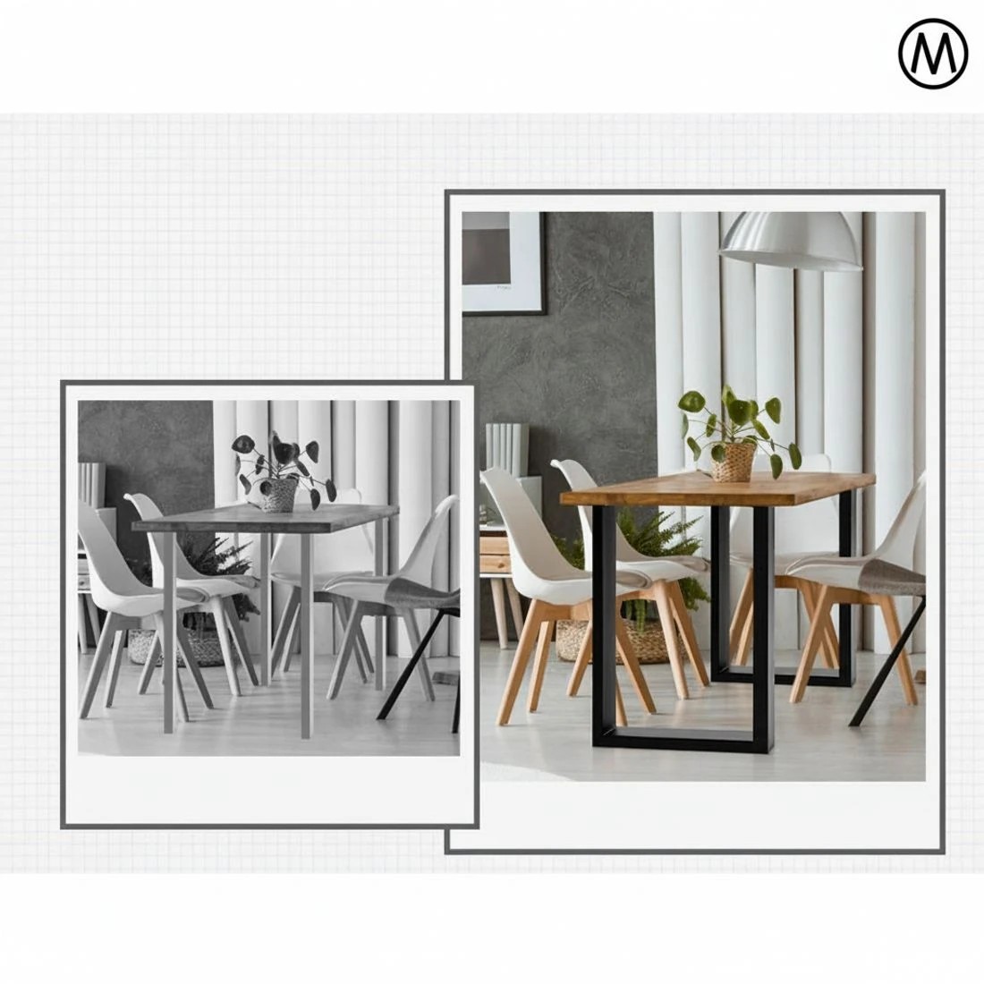 6 Artiss Metal Table Legs Diy Rectangular 71x50cm Set of 2 Durable Space Saving Modern Decor Easy Assembly - Black, 6 of 7