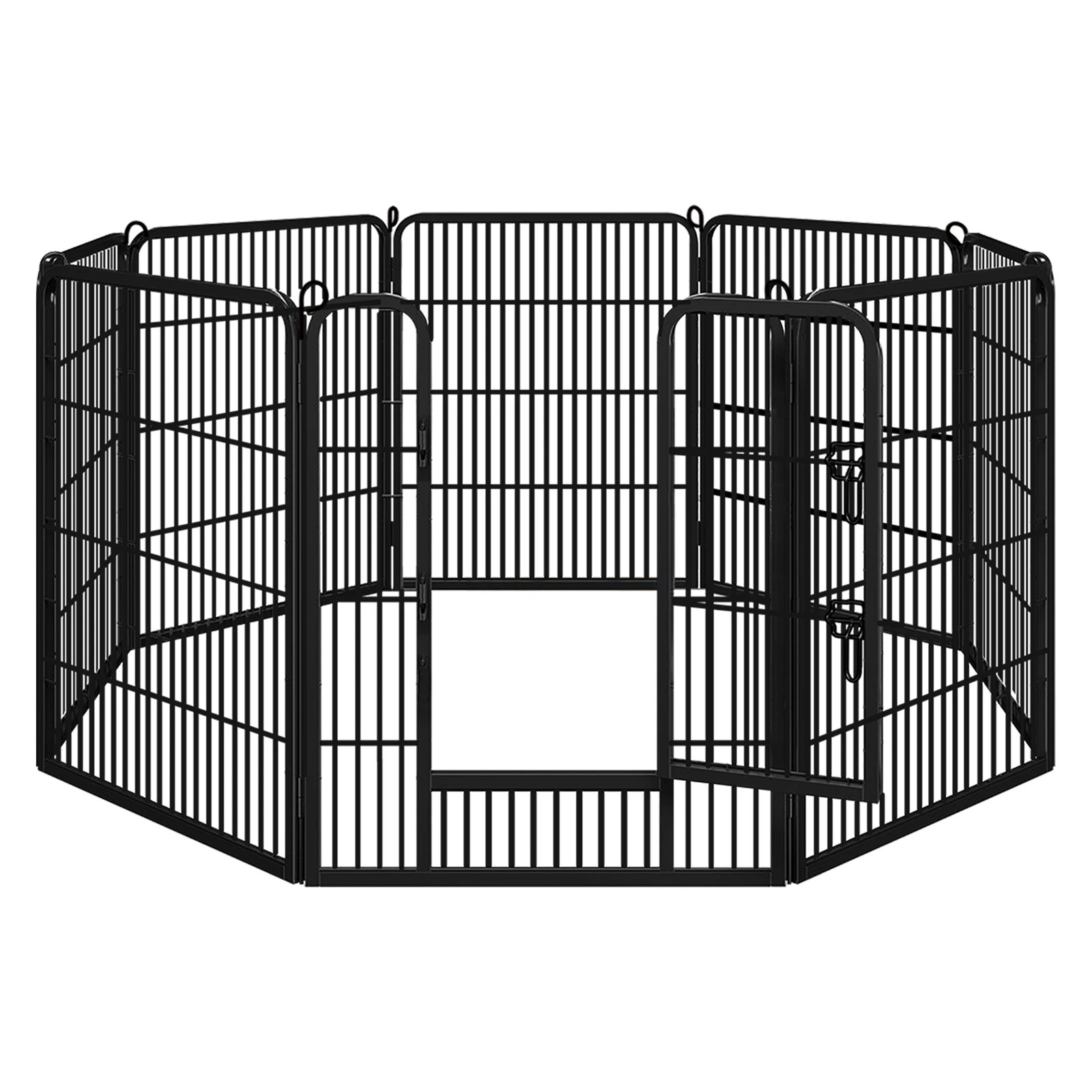 8 Beastie Pet Playpen 32 Inch Large 8 Panel Fence Enclosure Dog Metal Exercise Pen - Black, 8 of 8