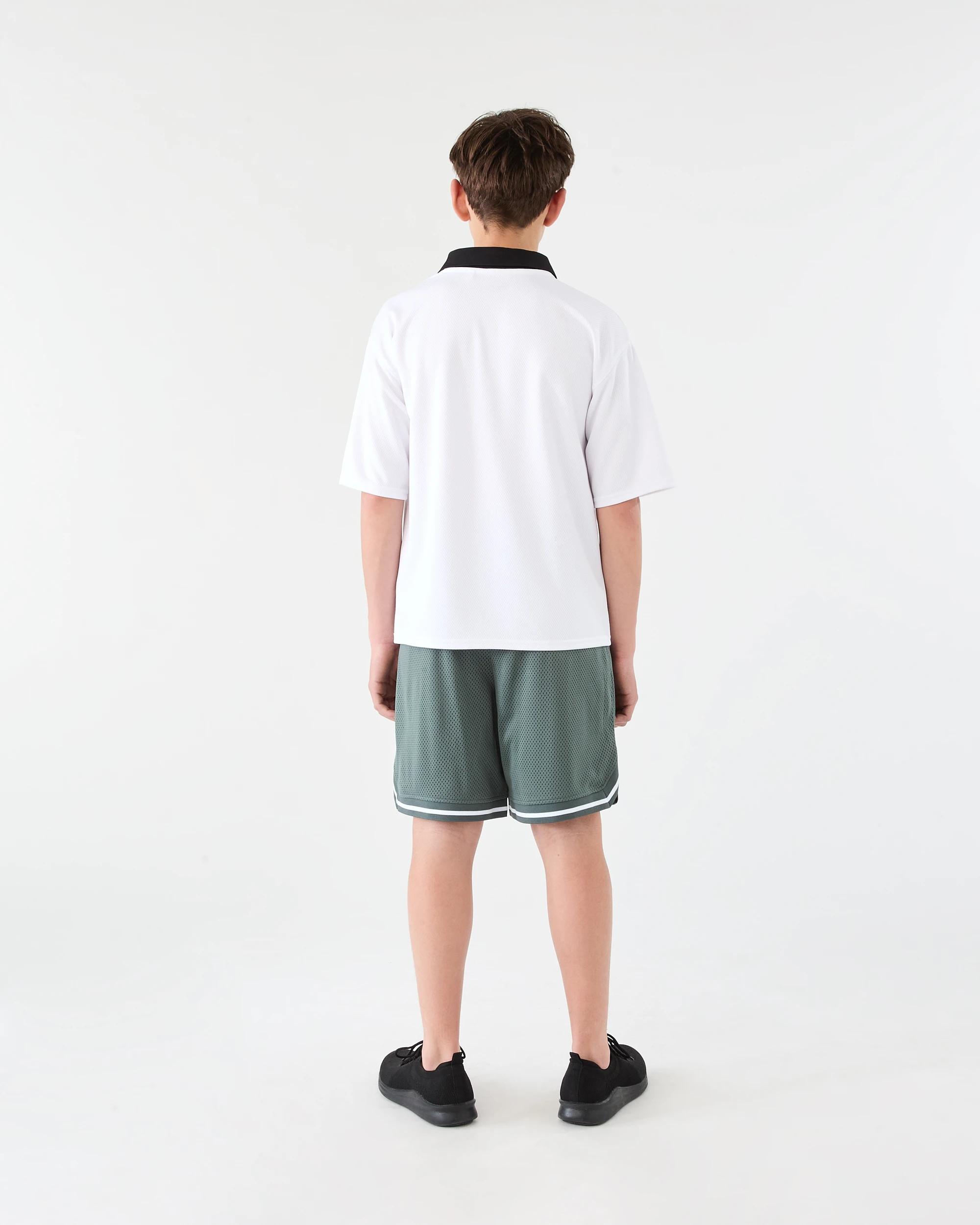 6 Short Sleeve Mesh Collar T-shirt Wht Varsit, 6 of 6