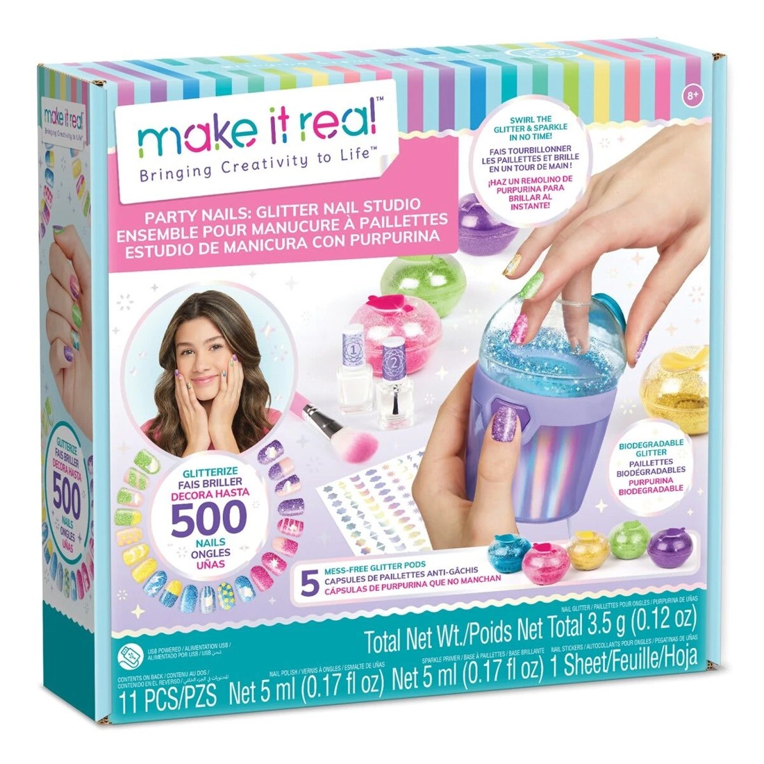 1 11 Piece Make It Real Party Nails: Glitter Nail Studio Kit, 1 of 8
