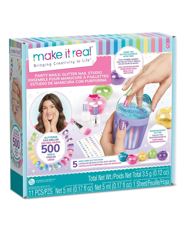 11 Piece Make It Real Party Nails: Glitter Nail Studio