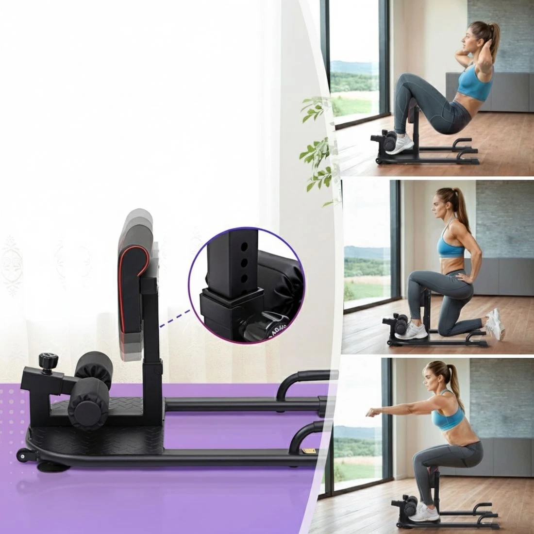 5 Everfit Deep Sissy Squat Weight Bench - Black, 5 of 6