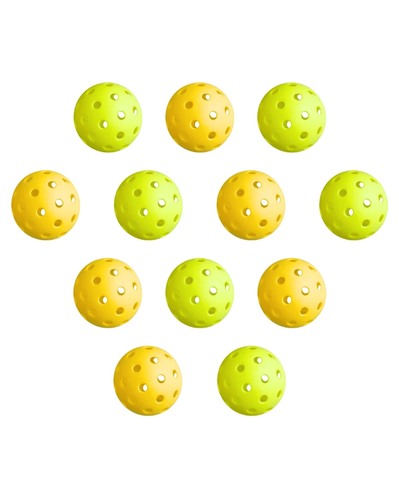 Everfit 12PC Pickleballs Set 40-Hole Design Indoor Outdoor Durable PE Balls - Multi