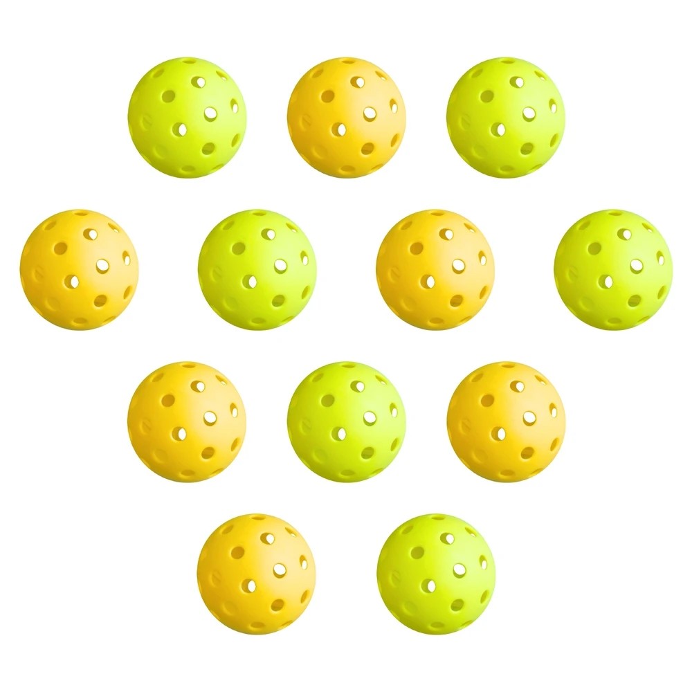 1 Everfit 12PC Pickleballs Set 40-Hole Design Indoor Outdoor Durable PE Balls Green/ - Multi, 1 of 6