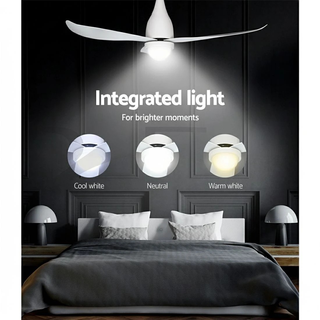 6 Devanti 52'' Ceiling Fan DC Motor LED Light Remote Control - - Multi, 6 of 6