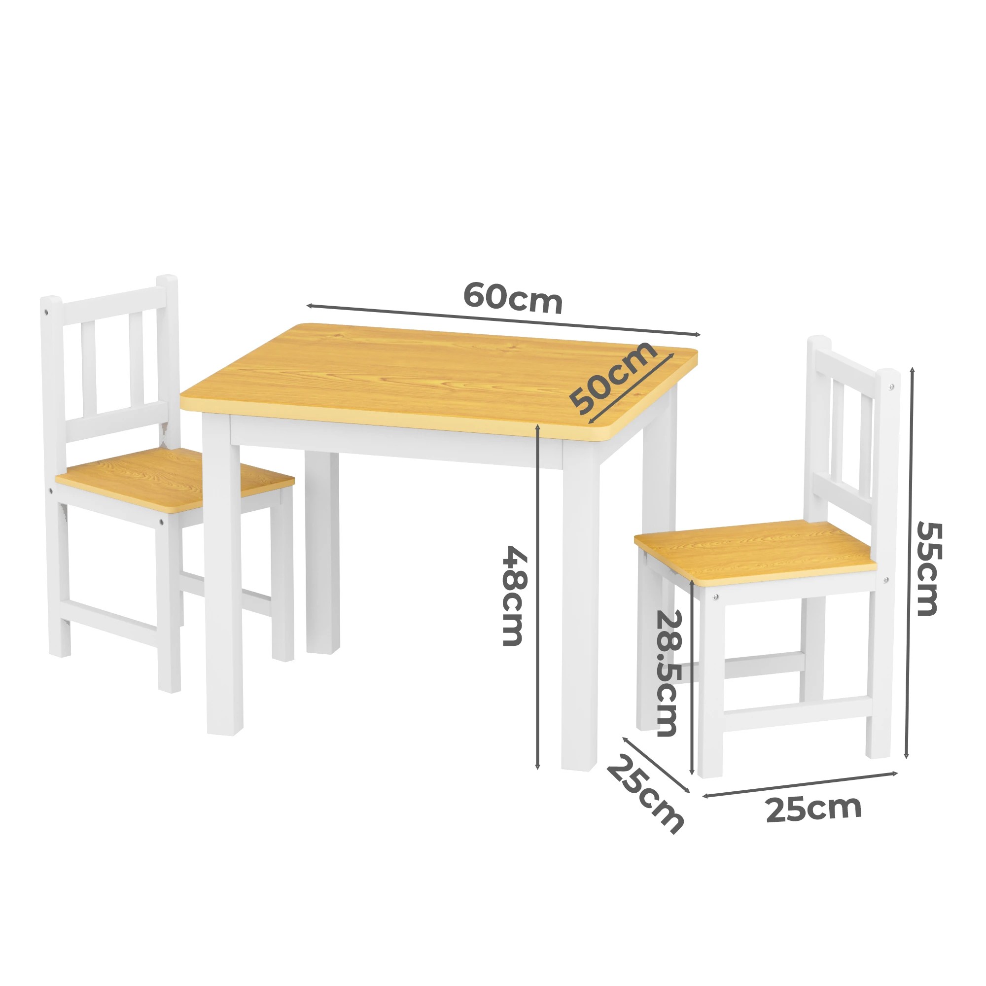 3 Bopeep Kids Table and Chairs Set Wooden Study Play Desk Children Activity 3Pcs, 3 of 9