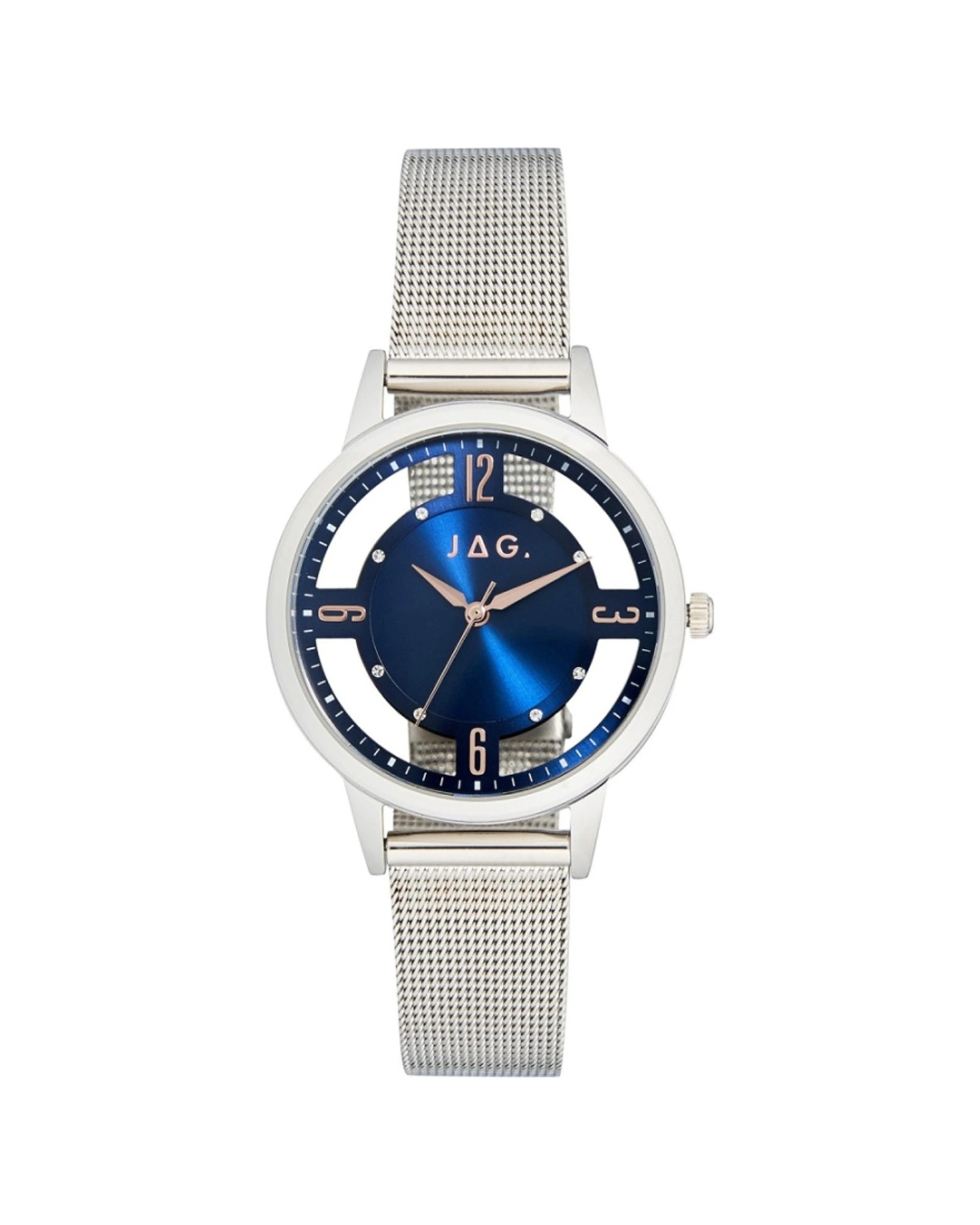 1 JAG Como Silver Stainless Steel Mesh Band 36mm Watch 50m Water Resistant, 1 of 2