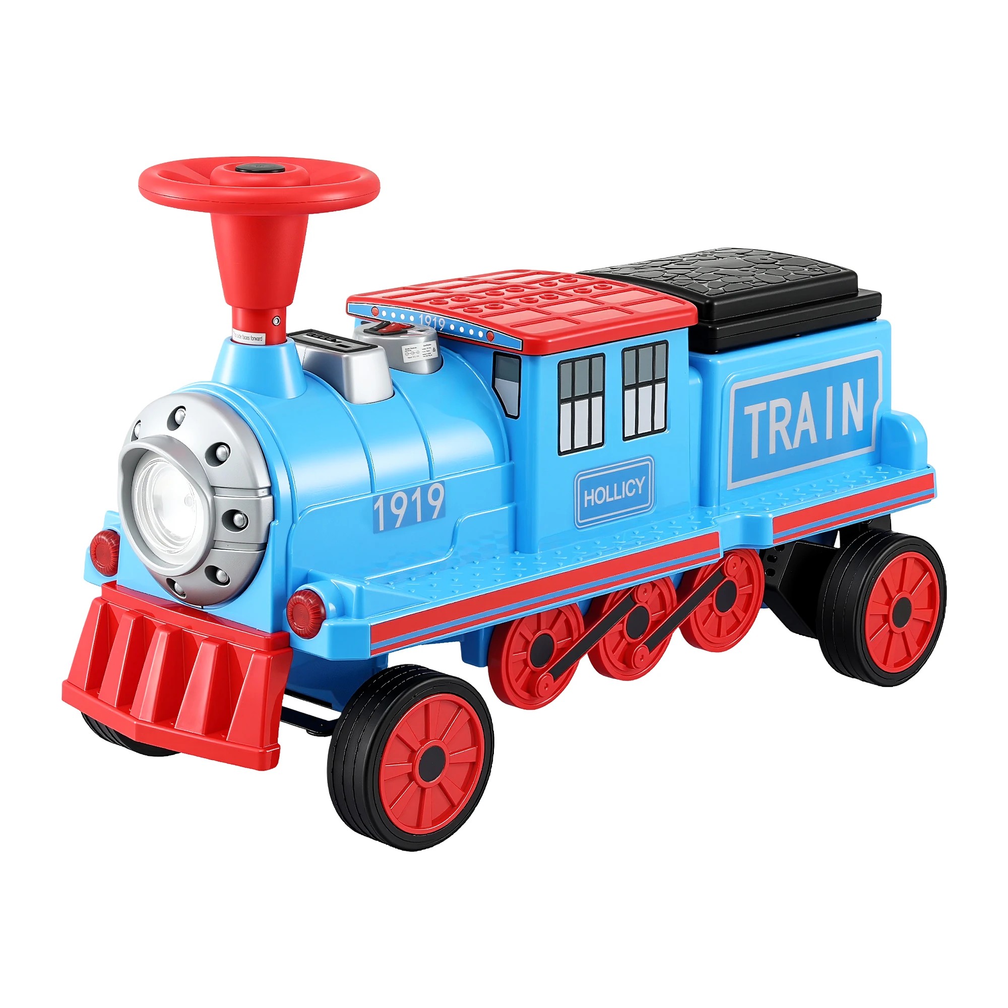 1 Rigo Kids Ride on Car Train 12V Electric Toy 2-Seater Storage 87cm - Blue, 1 of 10