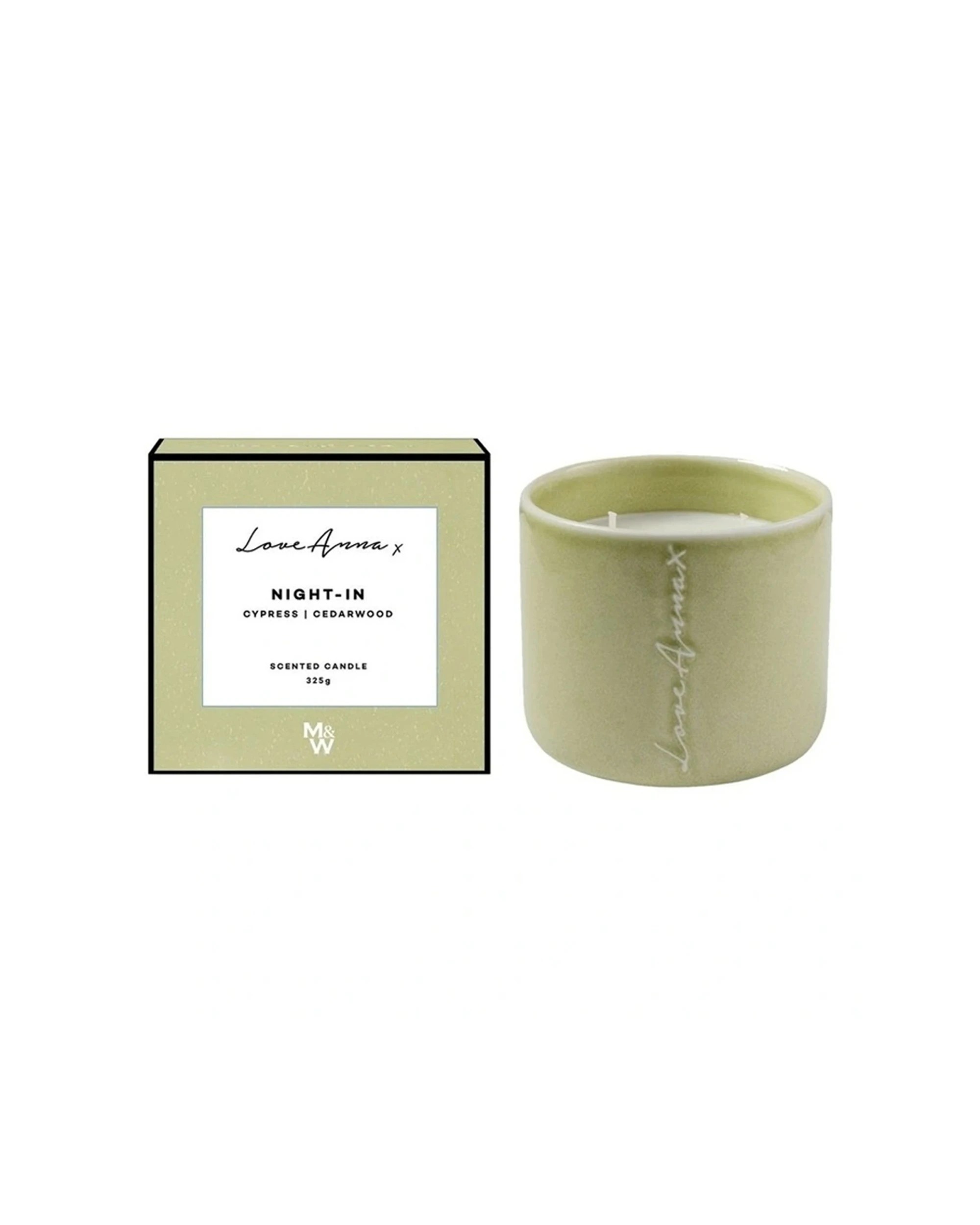 1 Love Anna x Chapters Night-In Scented Candle Cypress Cedarwood 325g Gift Box - Green, 1 of 1