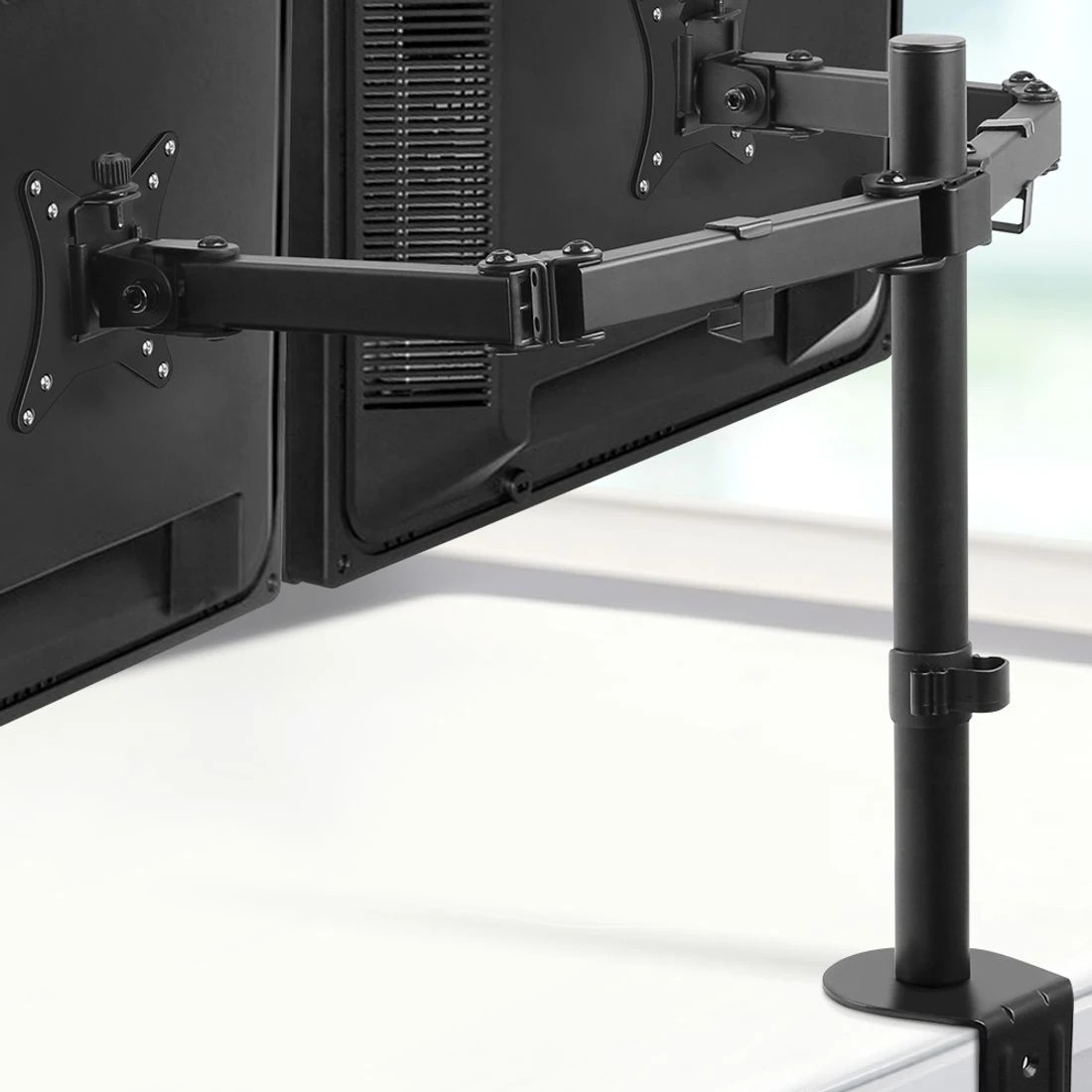 3 Artiss Monitor Arm Dual Desk Mount Screen Bracket Holder - Black, 3 of 8