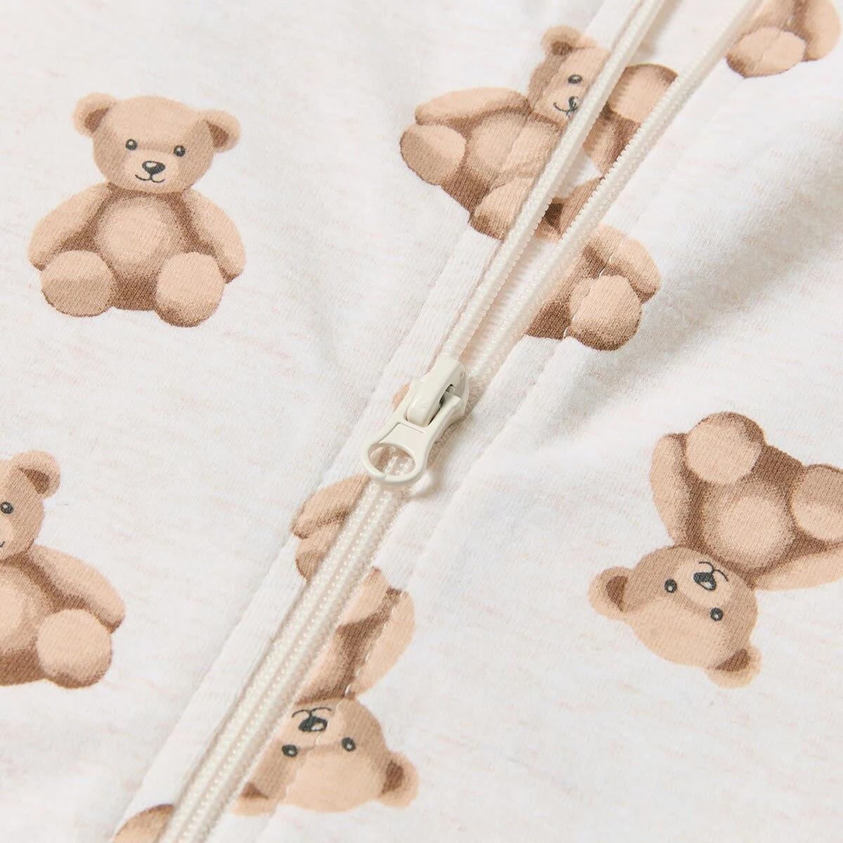 4 Short Sleeve Zip Romper BROWN BEARS, 4 of 4