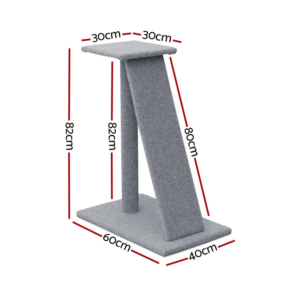2 i.Pet Cat Tree 82cm Scratching Post Tower Scratcher Condo Trees Climb House - Grey, 2 of 6