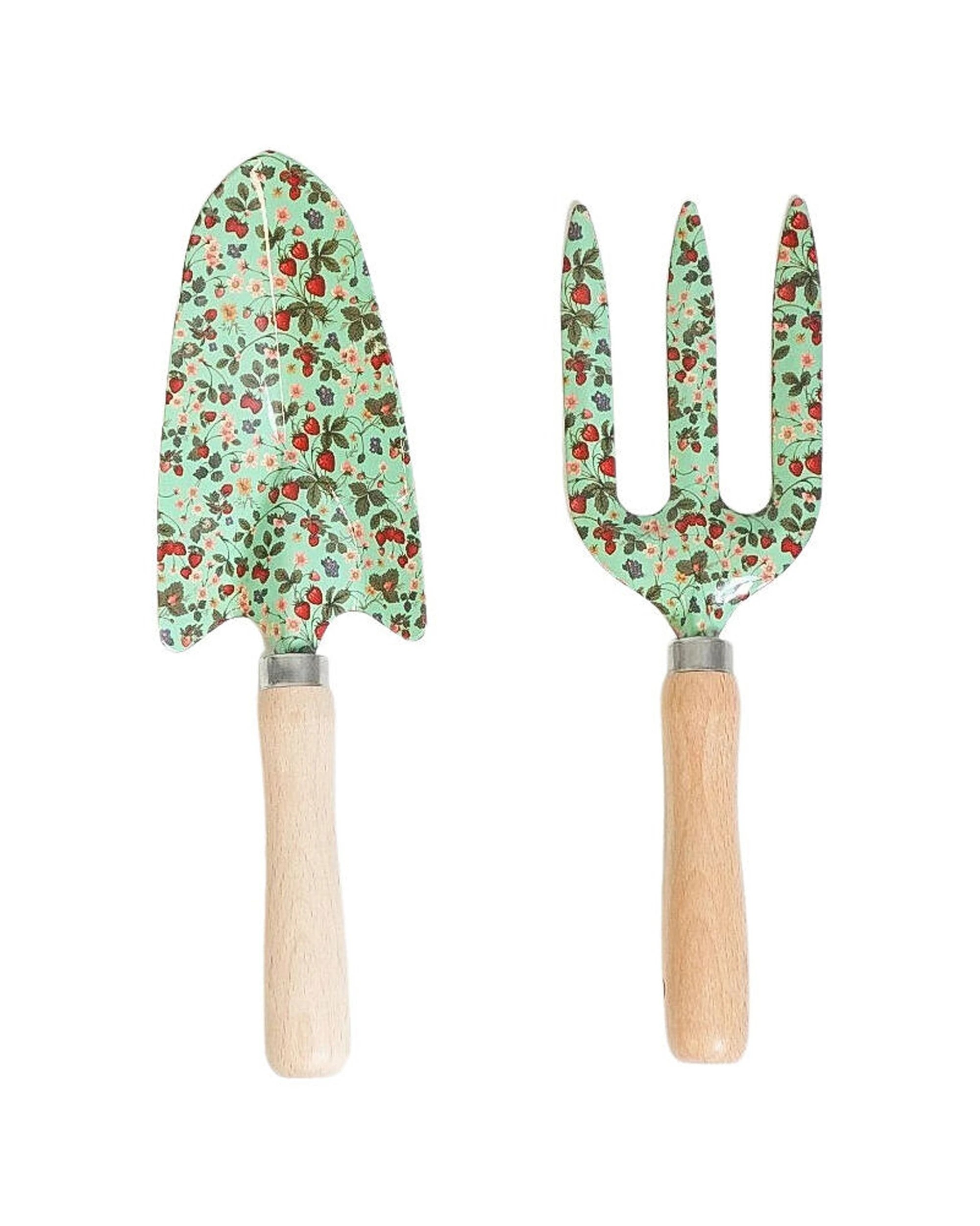 1 Urban 2pc Urban Metal Timber Strawberry Field Gardening Tools Set 29cm - Green, 1 of 2