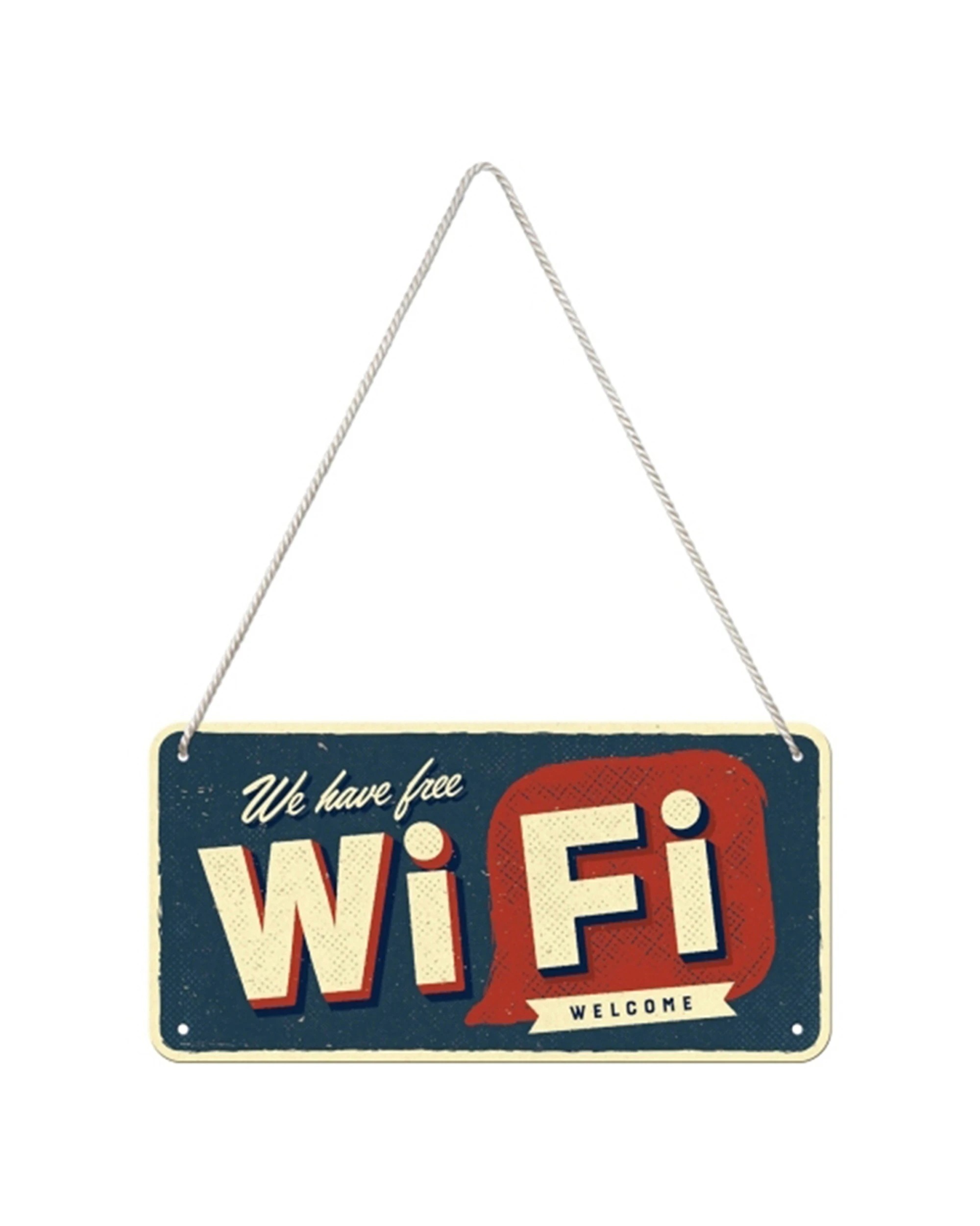 1 Nostalgic-Art Metal Hanging Sign 10x20cm Wall Decor - Free WiFi - Multi, 1 of 1