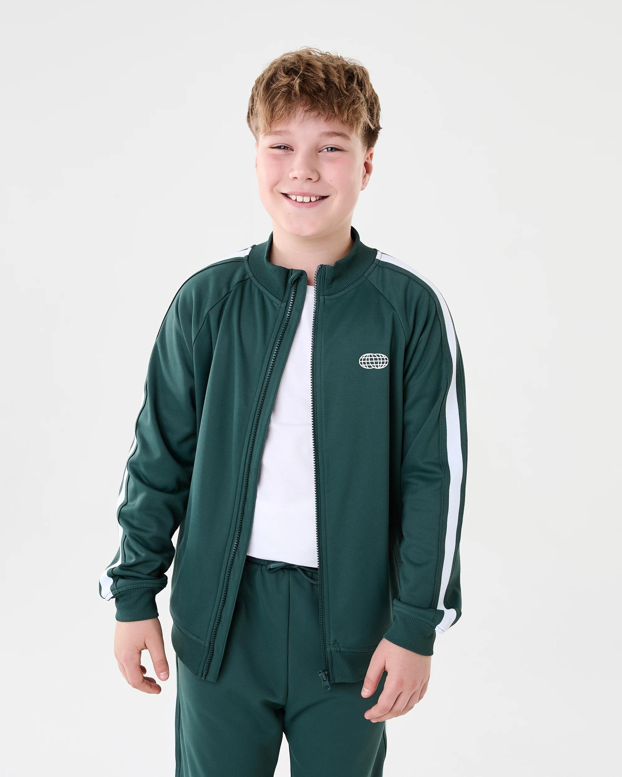 1 Tricot Zip Through Sweatshirt Grn Globe, 1 of 10