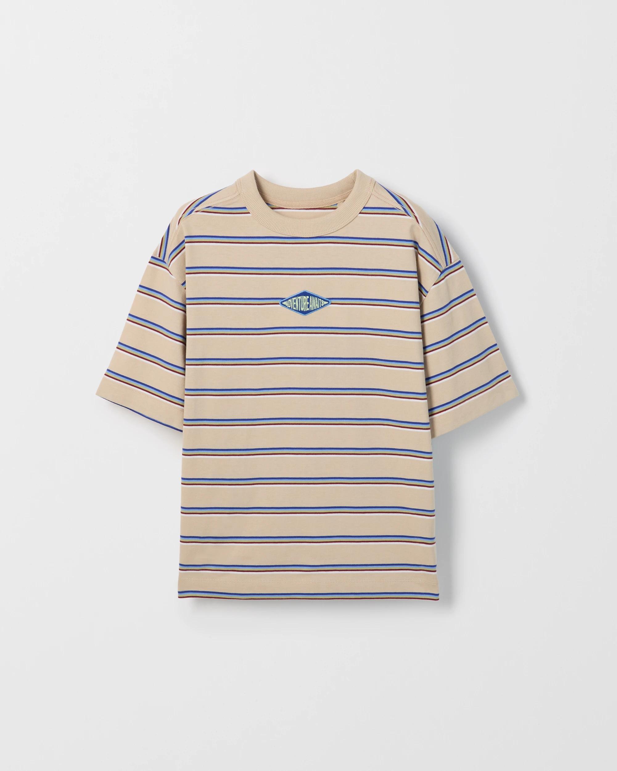 6 Target Kids Australian Cotton Oversized Striped T-Shirt NEUTRAL, 6 of 7