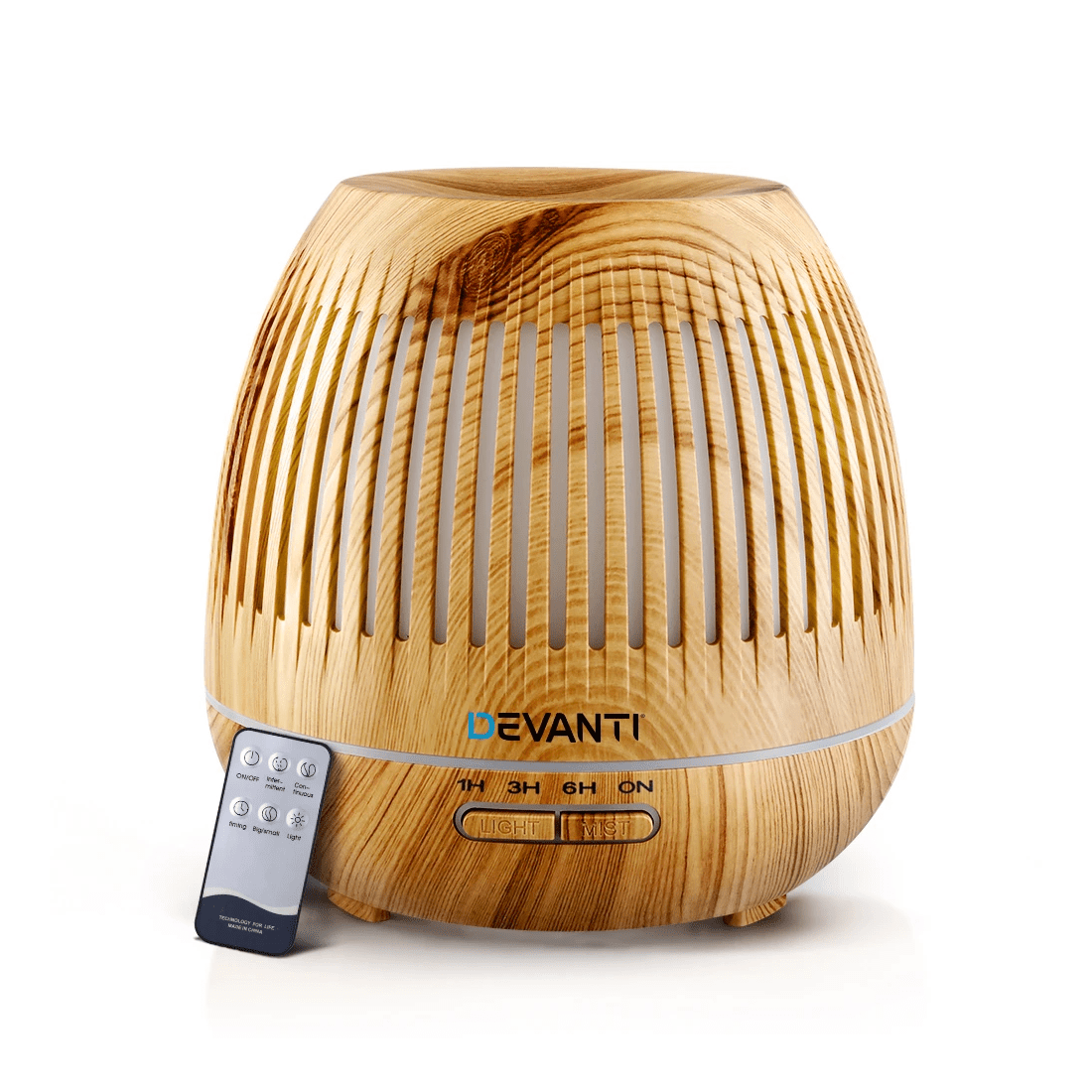 1 Devanti Aroma Diffuser Aromatherapy Humidifier 400ml - Brown, 1 of 2