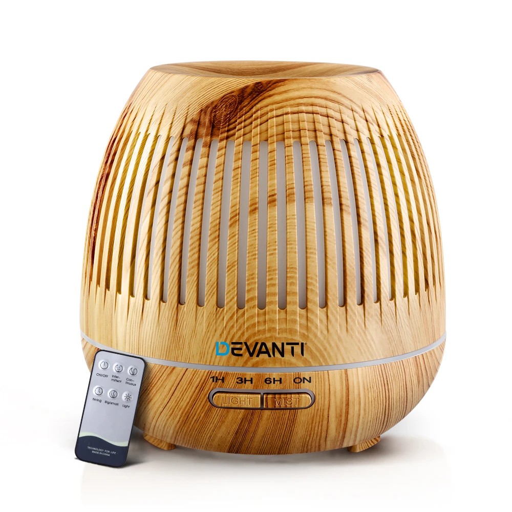 1 Devanti Aroma Diffuser Aromatherapy Humidifier 400ml - Natural, 1 of 6