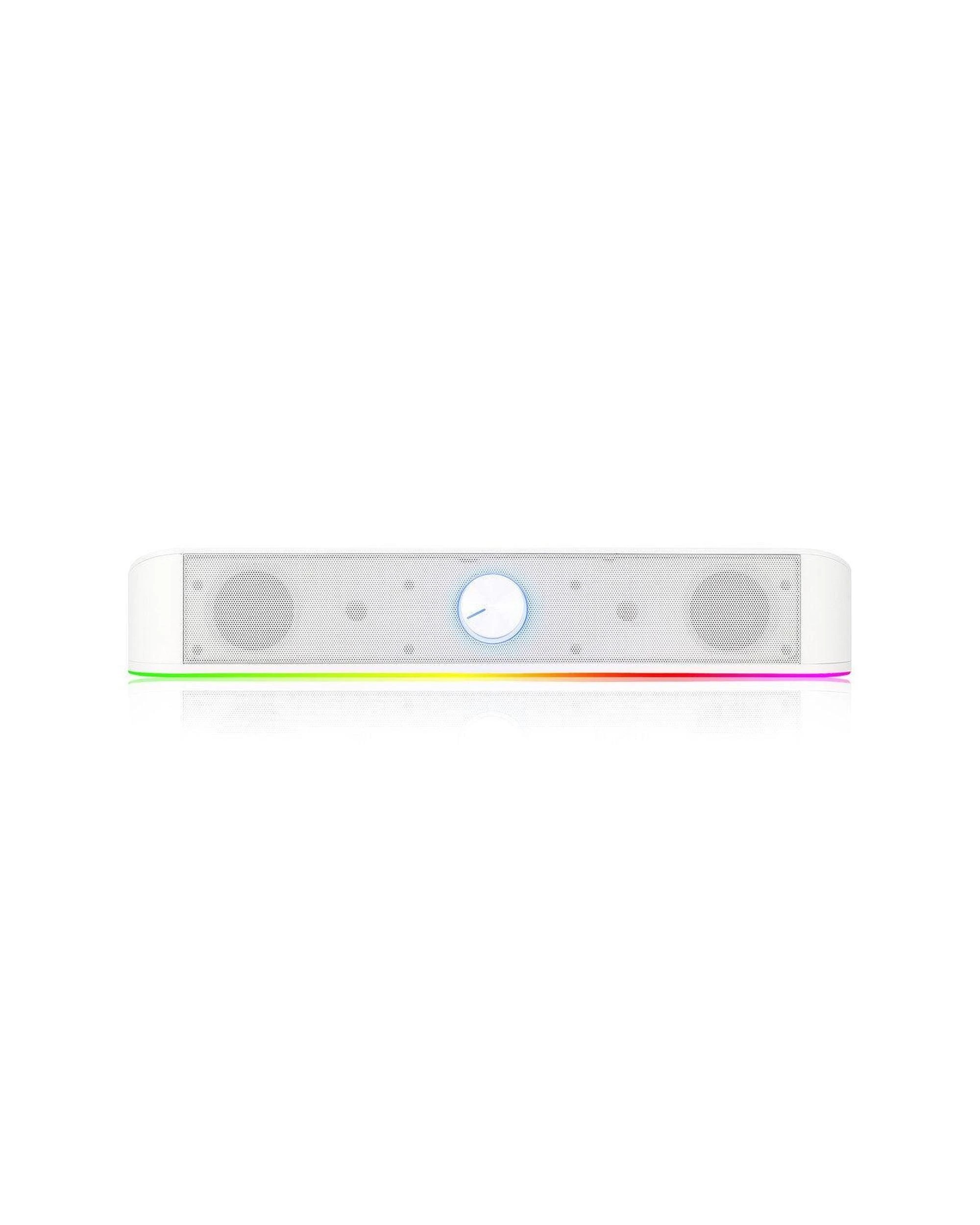 2 Redragon GS560W Adiemus Compact RGB Enhanced Bass Sound Bar Speaker - White, 2 of 10