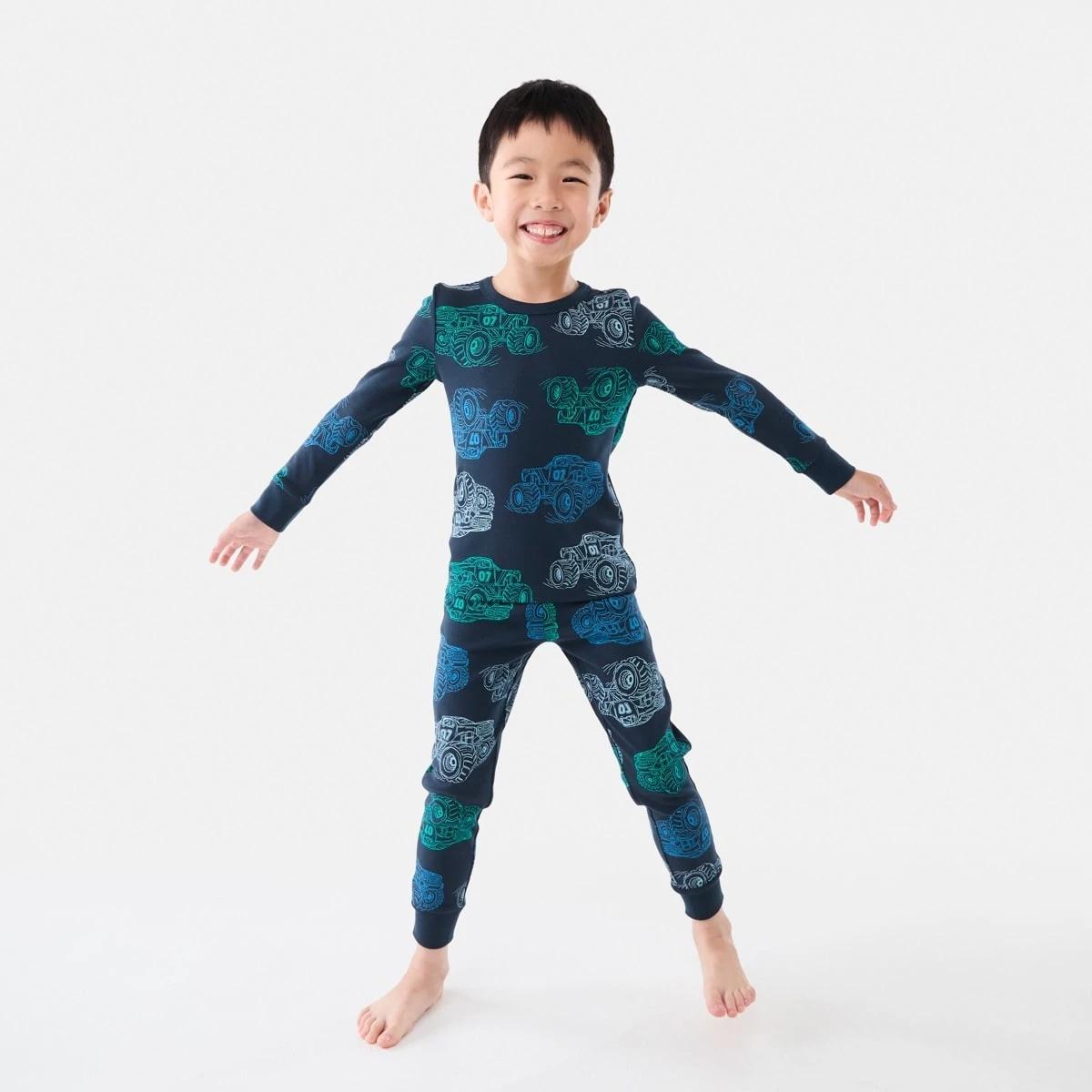 1 Rib Pyjama Set Nvy Truck, 1 of 9