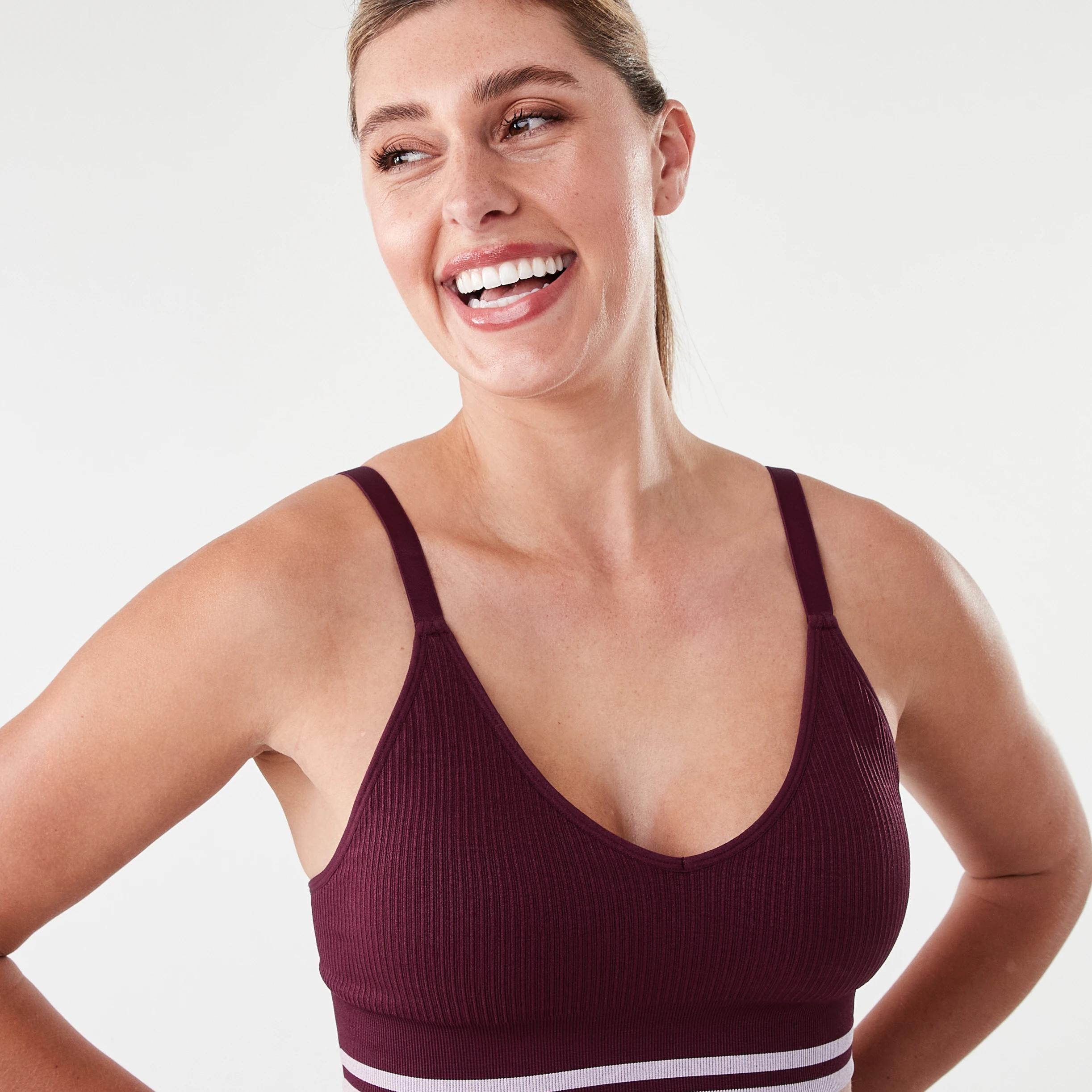 4 Sports Medium Support Seamfree Crop Top WINDSOR WINE, 4 of 6