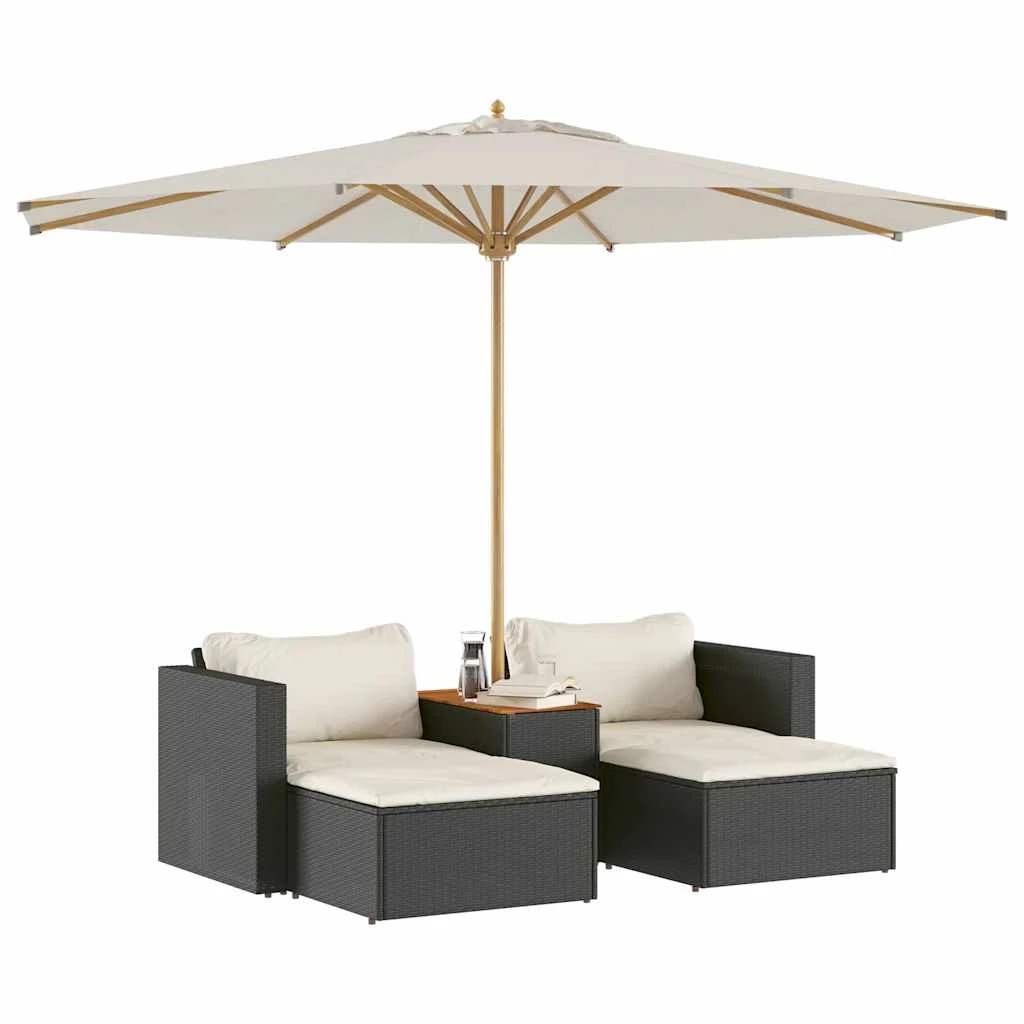 2 vidaXL Garden Sofa Set Poly Rattan - Black, 2 of 8