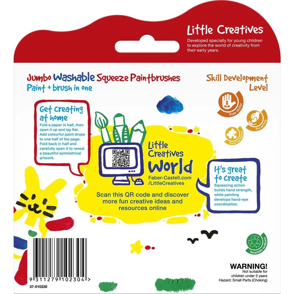 3 Faber-Castell Little Creatives Squeeze Paintbrushes 6 Pack, 3 of 7