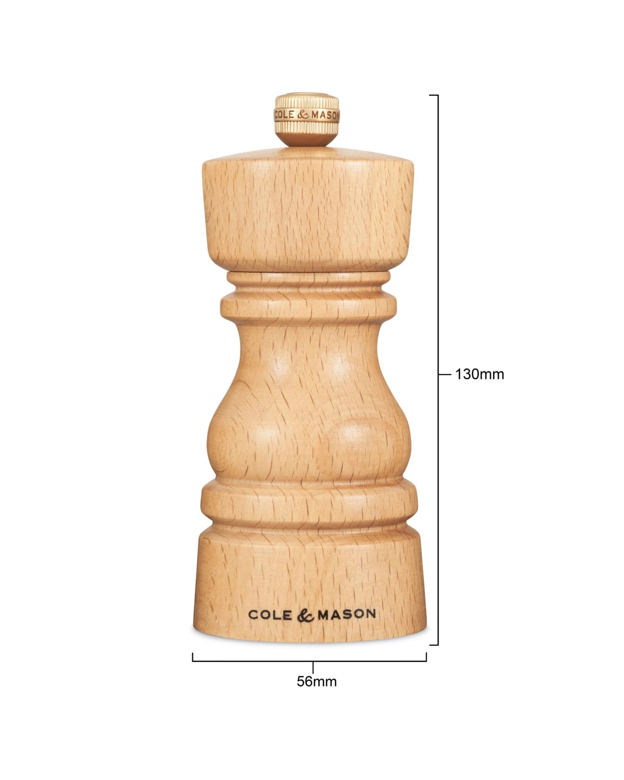 9 Cole & Mason London Salt & Pepper Shaker Mill Gift Set - Natural Beech - 130mm, 9 of 9