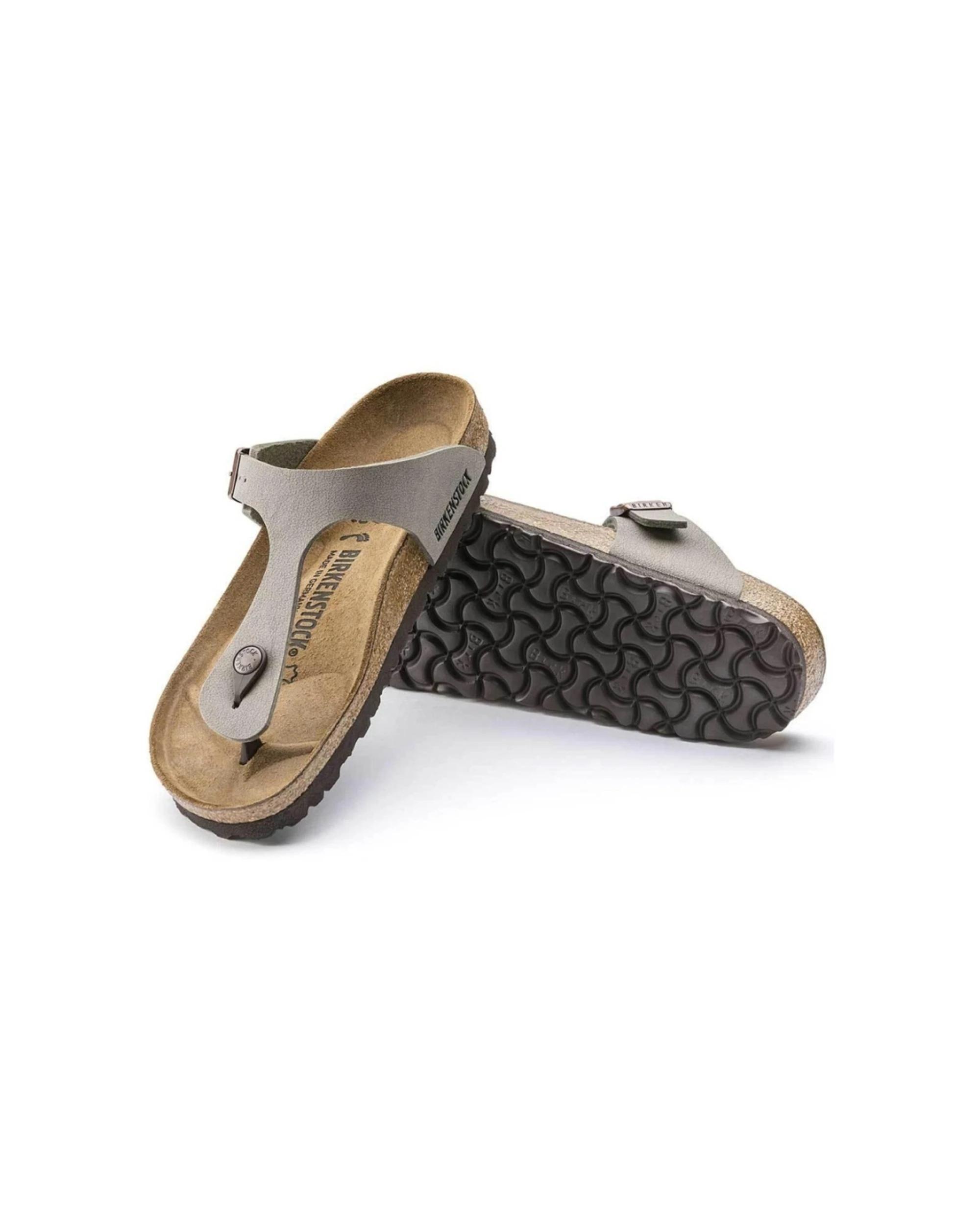 3 Birkenstock Gizeh Birko-Flor Nubuck Sandals Regular Width STONE, 3 of 4