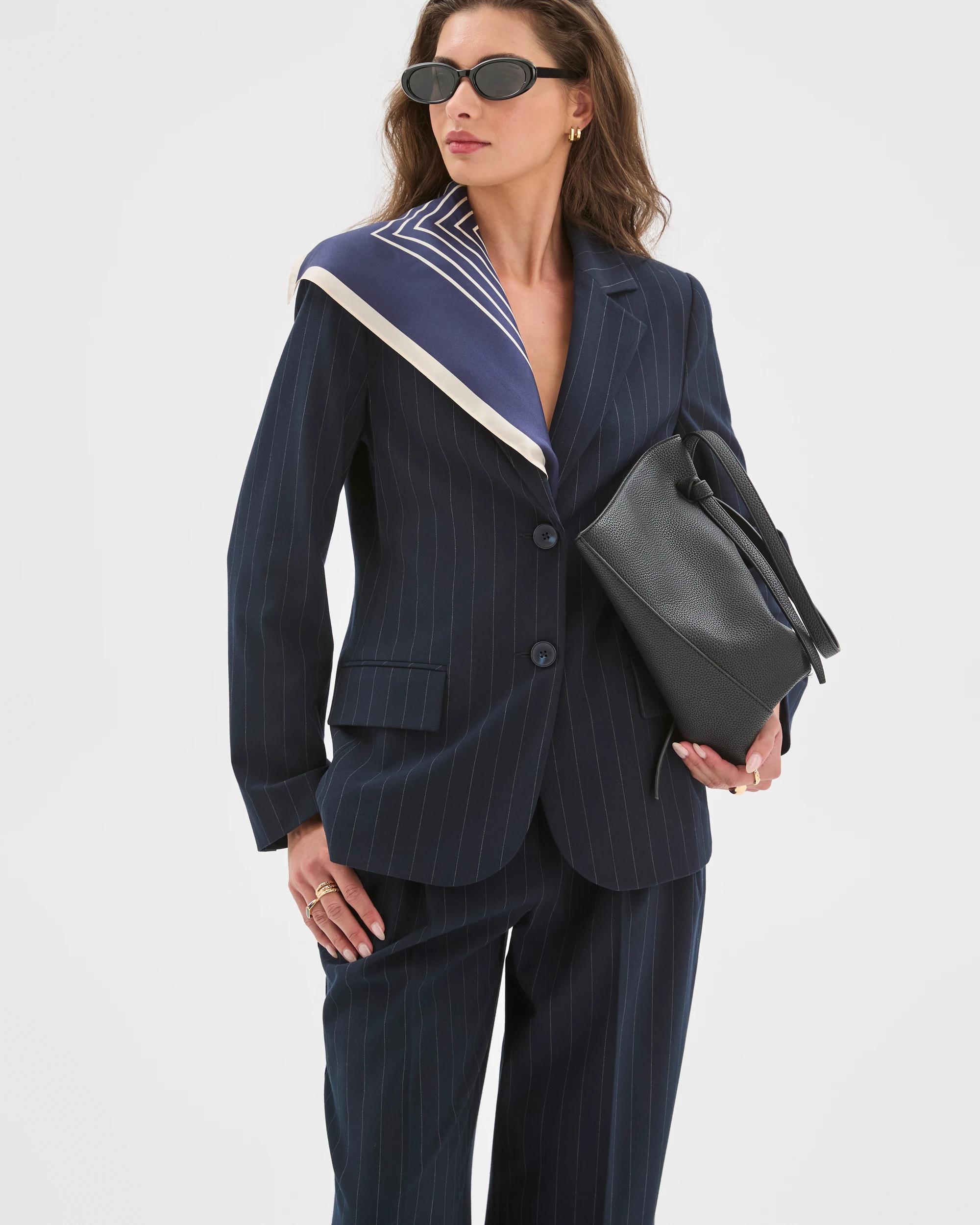 2 Target Petites Petites Pinstripe Tailored Pants NAVY, 2 of 7