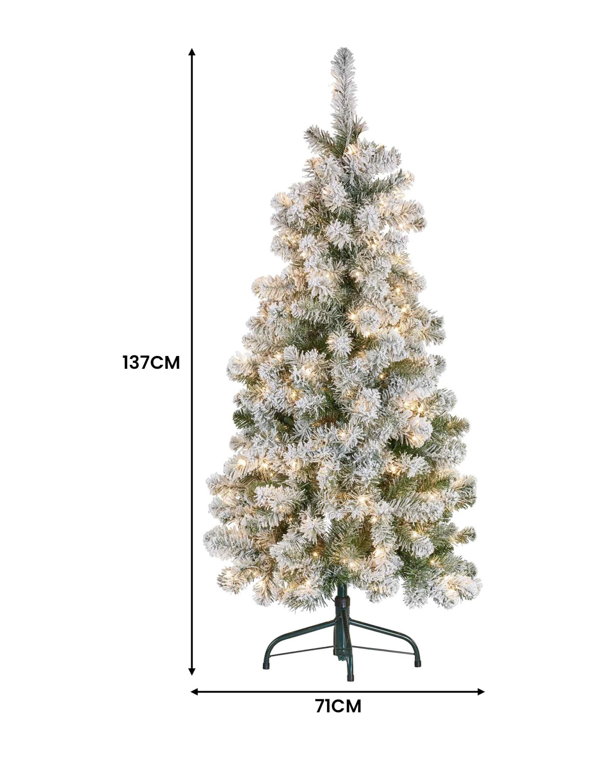 3 Christabelle 4.5ft - (137cm) Snowy Slimline Christmas Tree with LED Lights, 3 of 4