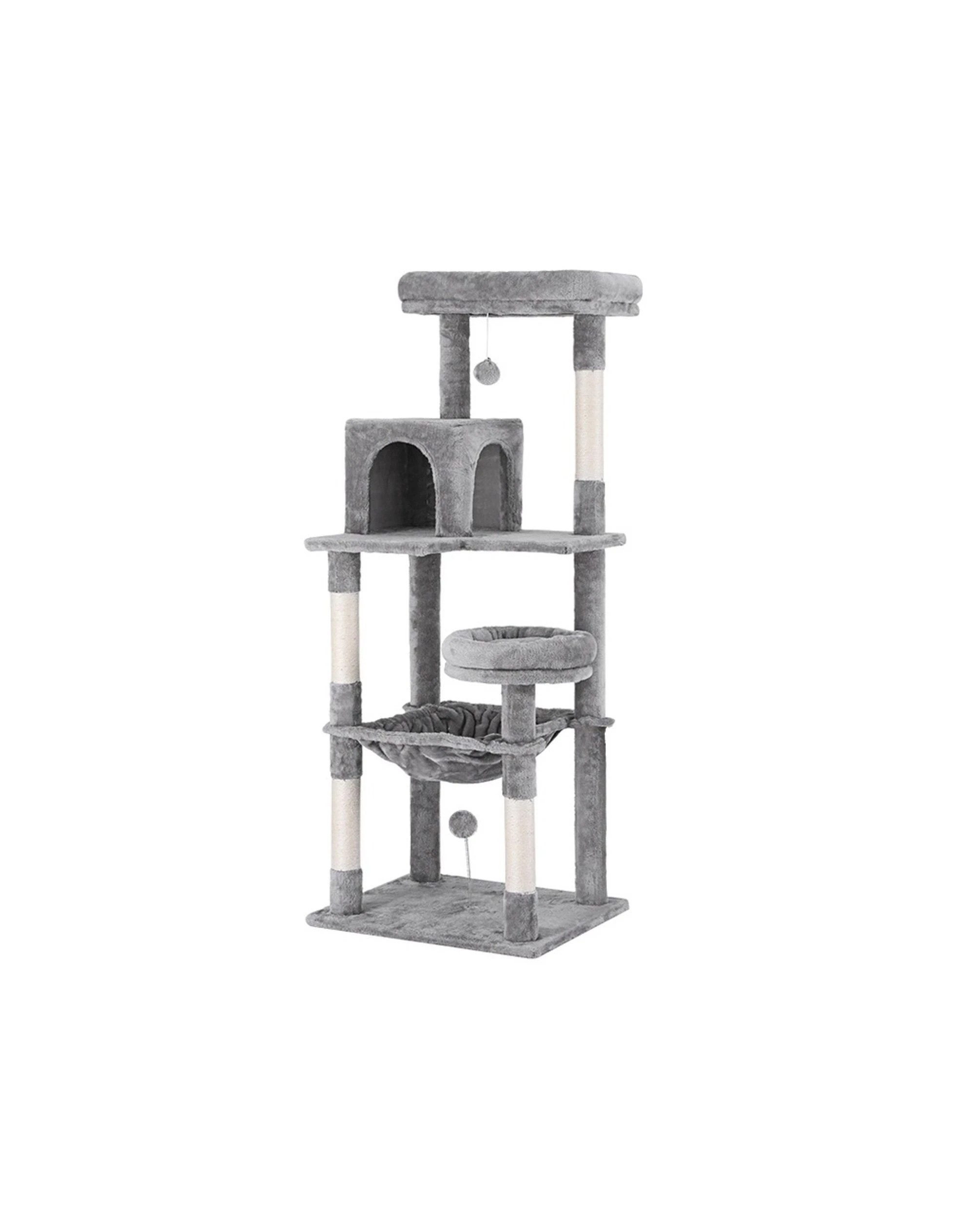 1 I.pet Cat Tree 143cm Tower Scratching Post Trees Scratcher Condo House Grey
 - Grey, 1 of 3