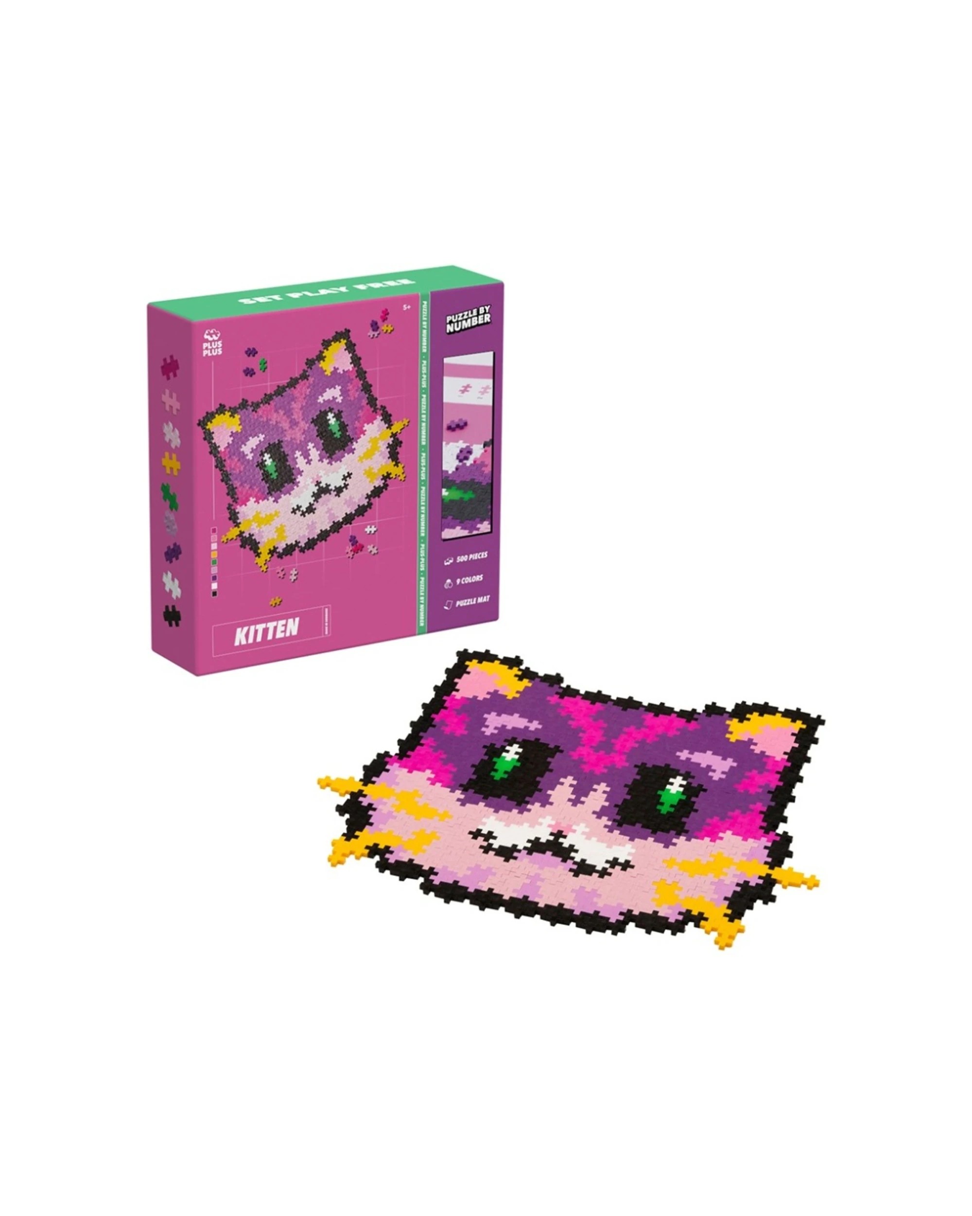 2 Plus-Plus 500pc 5x22cm Puzzle By Number Kitten Kids Child Educational Toy, 2 of 3