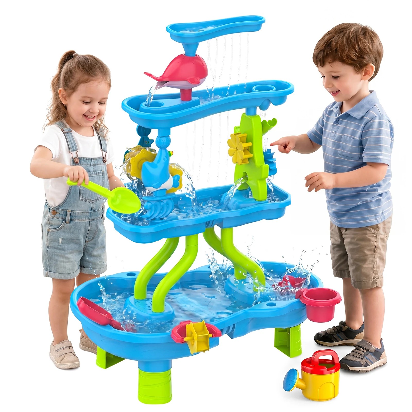 1 Advwin 4-Tier Kids Sand Water Table Activity Table Indoor Outdoor Sensory Playset - Multi, 1 of 8