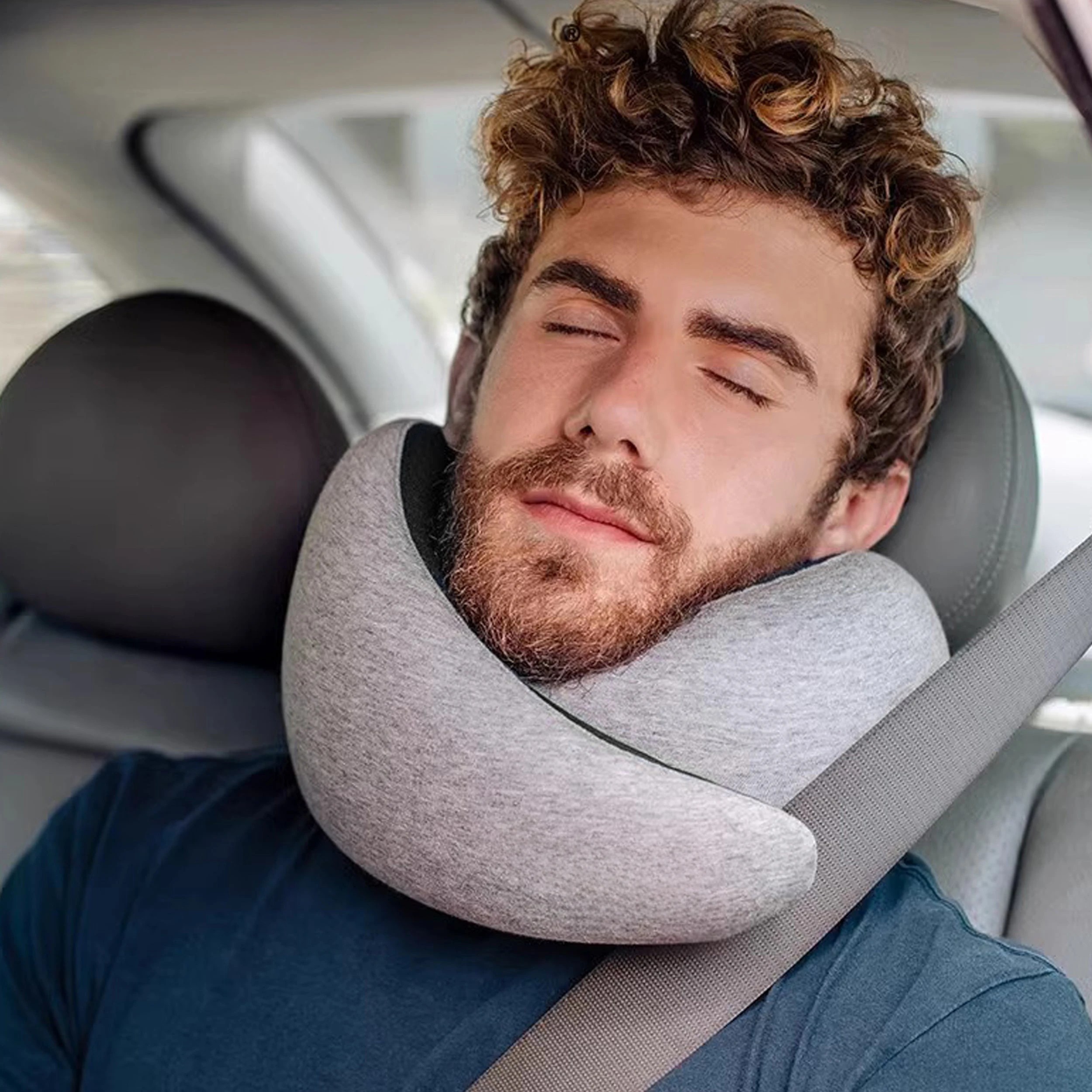 2 Vagooz Memory Foam Travel Pillow 360 Neck Support with Eye Cover & Earplugs - Grey, 2 of 7