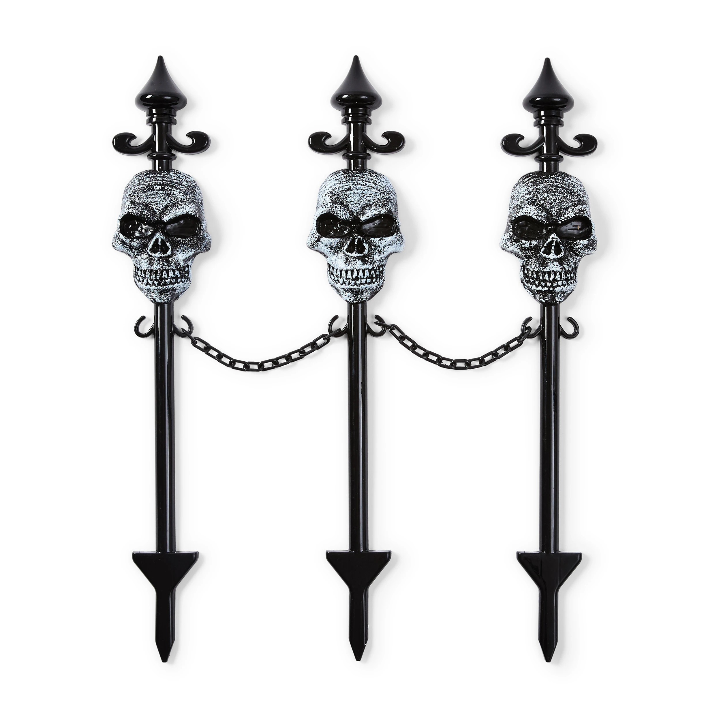 3 3 Pack Skull Chain Fence Stakes, 3 of 8