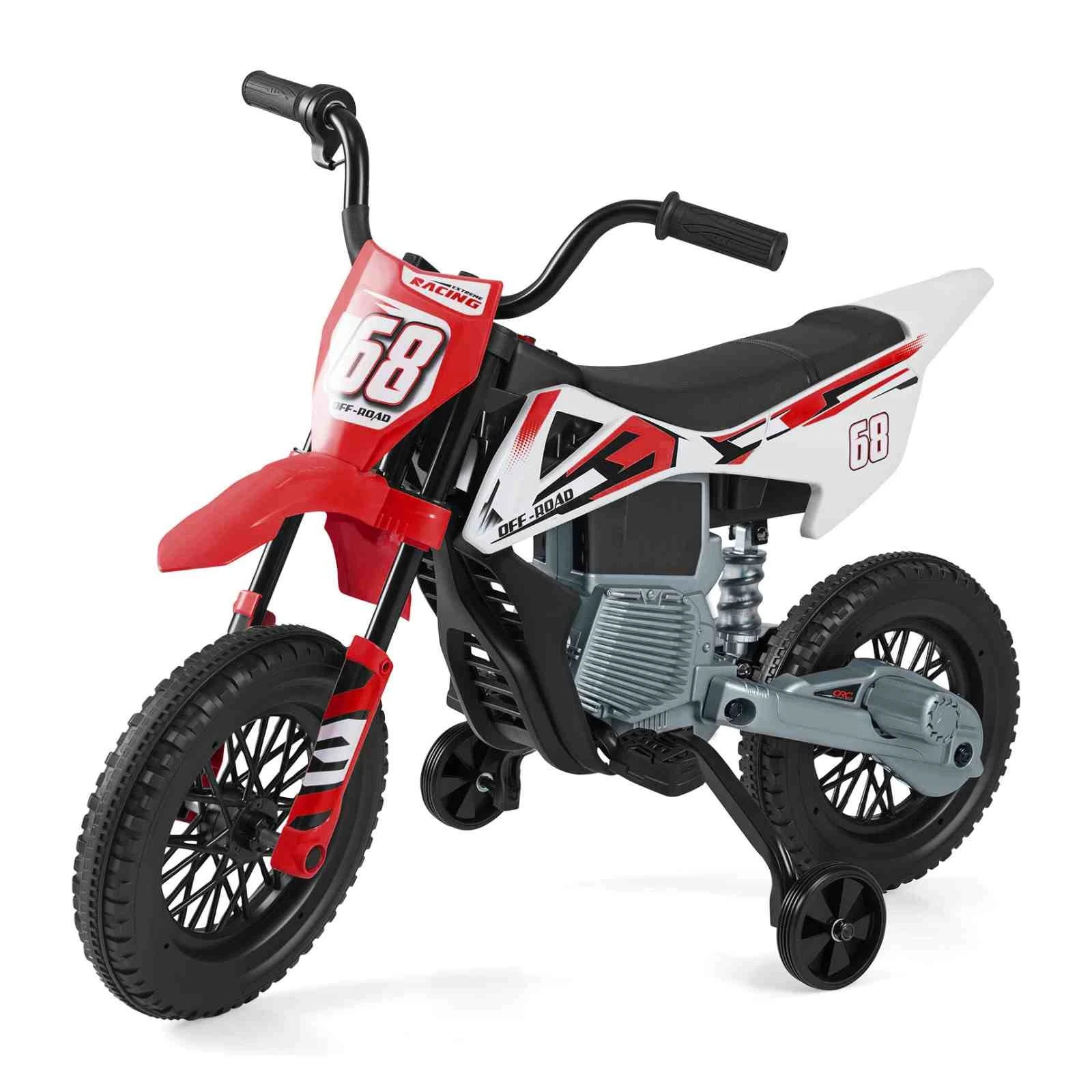 1 Costway 12V Motorcycle Electric Ride on Motorbike Battery Powered Car Toy - Red, 1 of 2