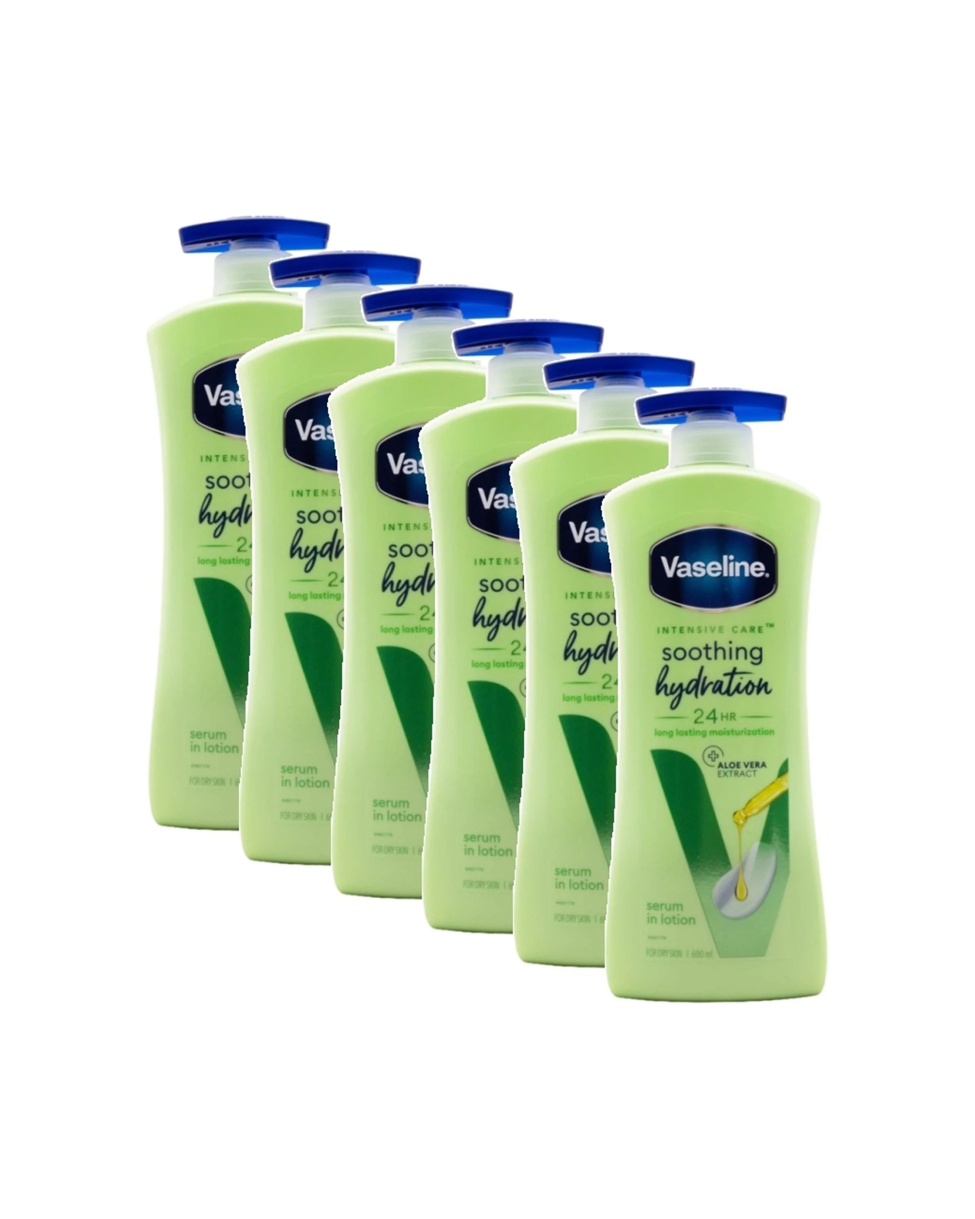 1 Vaseline 6PK Serum In Lotion Intensive Care Hydration Aloe Vera 24HR 600mL - Multi, 1 of 3