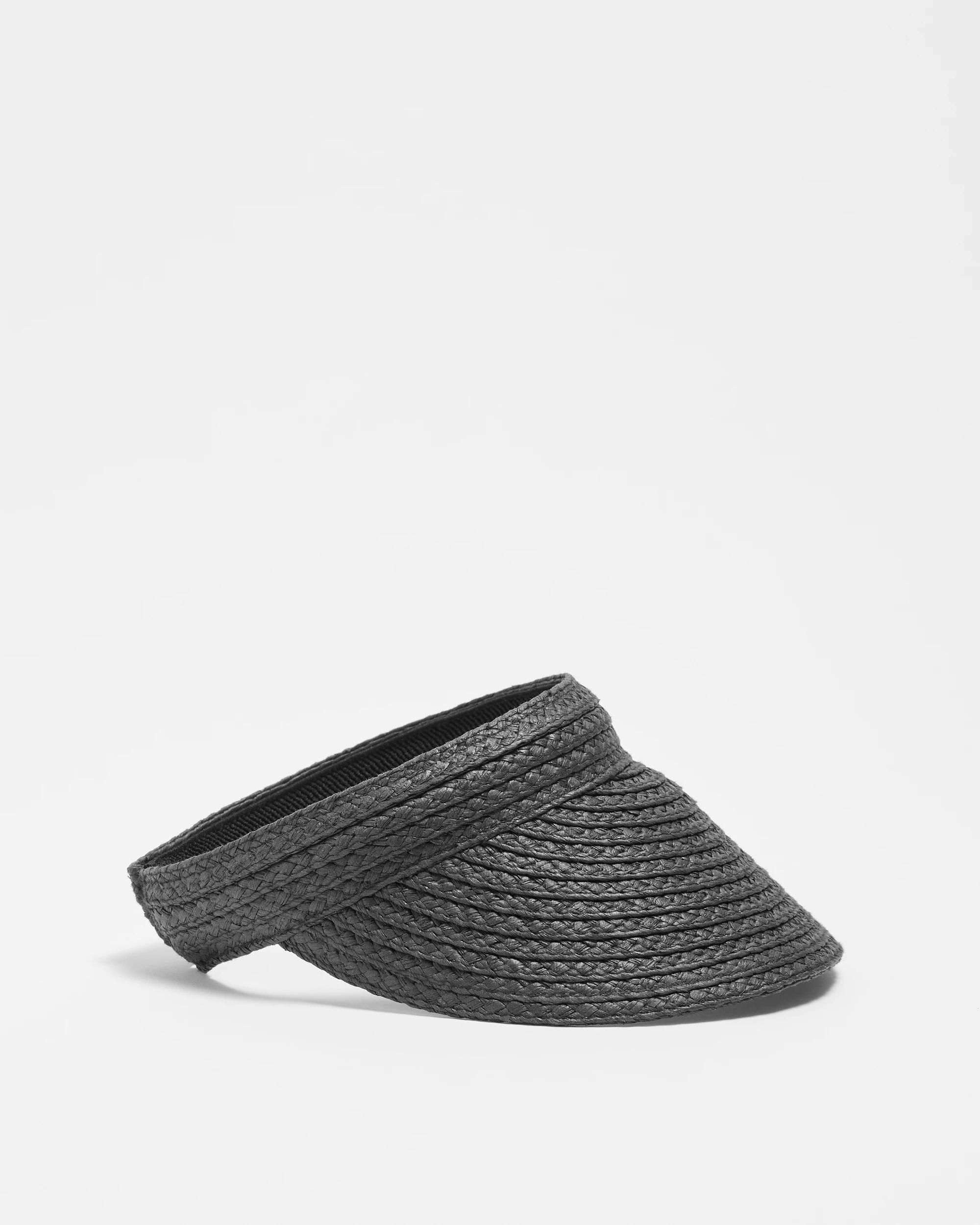 1 Target Womens Paper Straw Visor BLACK, 1 of 3