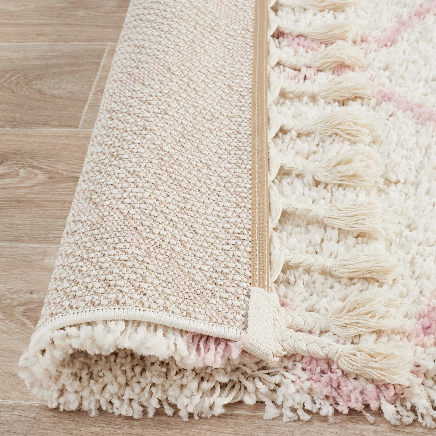 7 Common Ground Rugs Amber 22 300x80cm - Medium Runner Power Loomed Shag Rug - Natural, 7 of 7