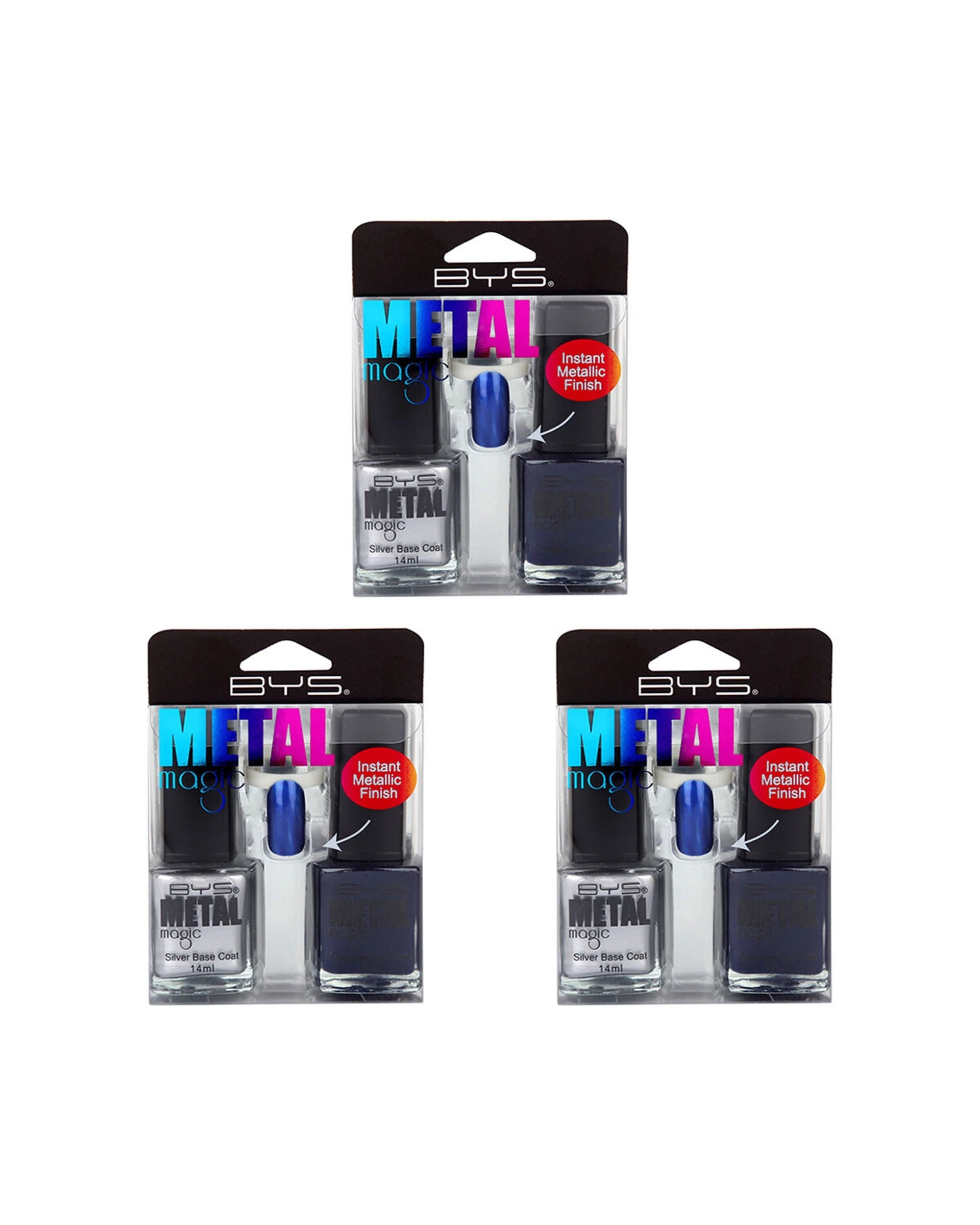 1 BYS 3PK 2pc Metal Magic Deep Sapphire Nail Polish Set - Multi, 1 of 1