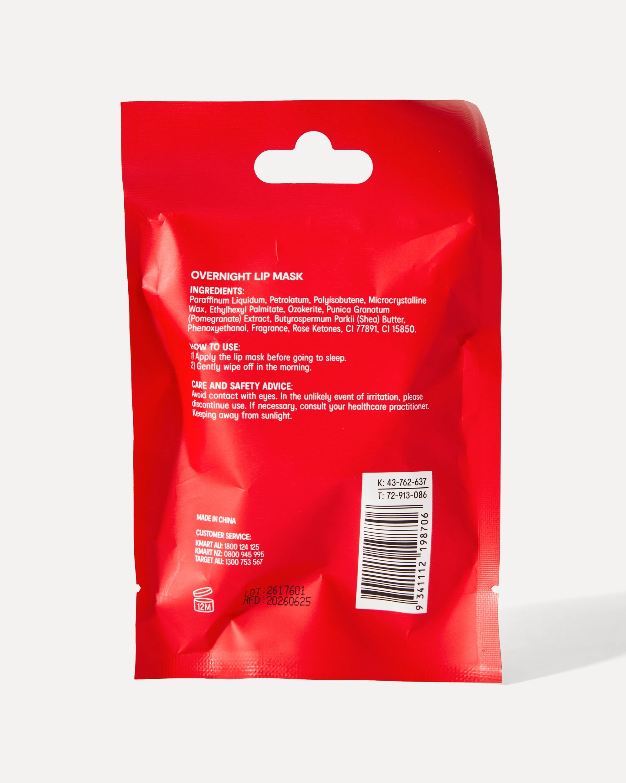 OXX Beauty Overnight Lip Mask 20ml - Candy Cane Scented and Pomegranate ...