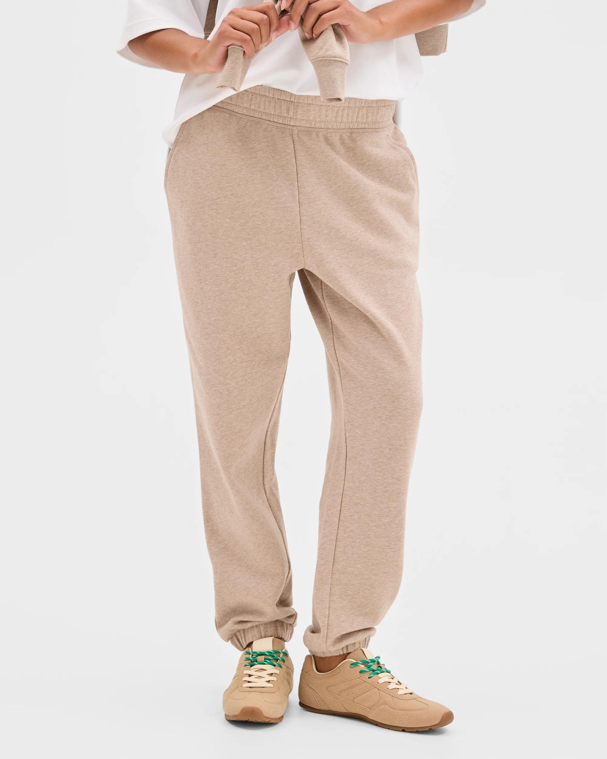 2 Target Woman Australian Cotton Blend Fleece Trackpants MUSHROOM MARLE, 2 of 5