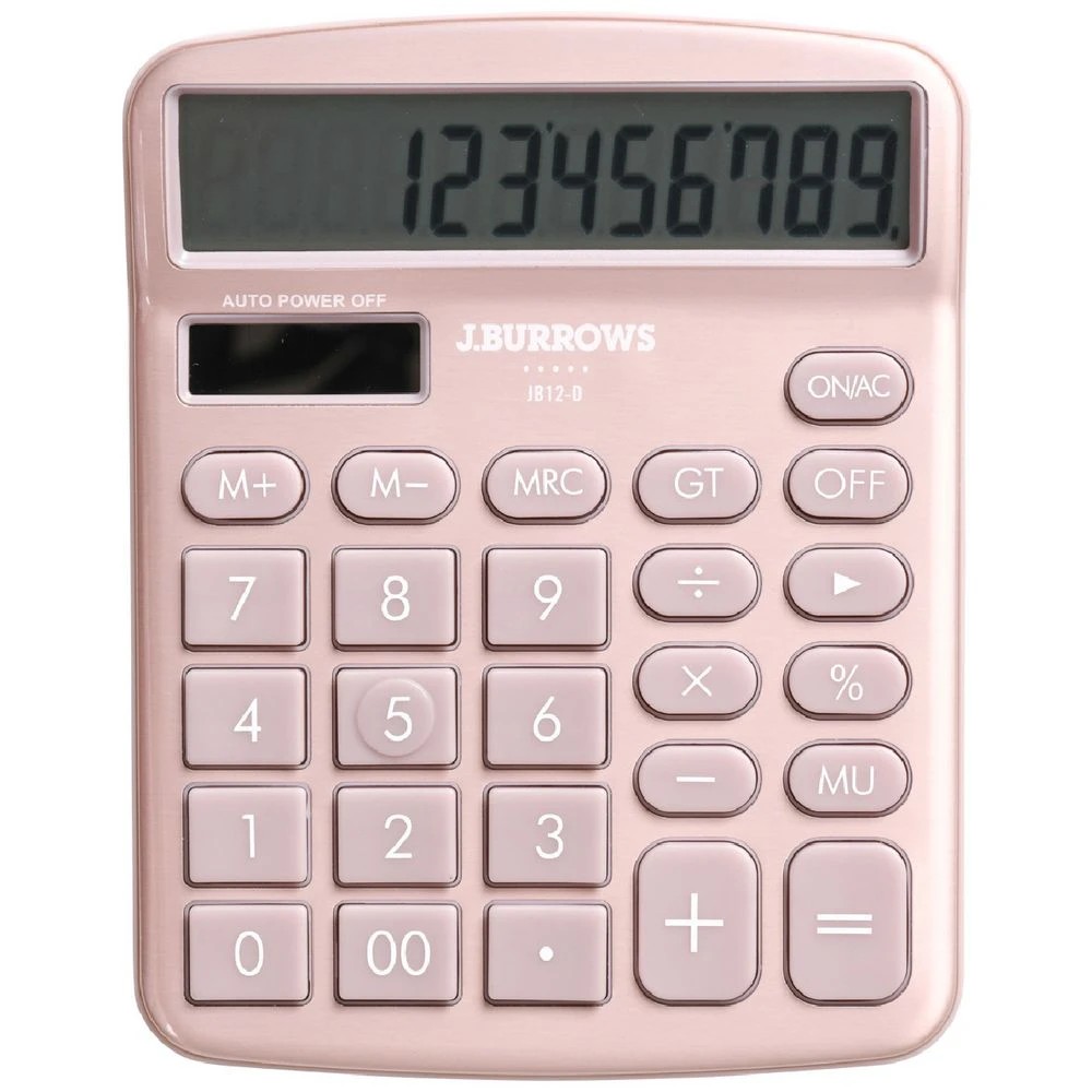 1 J.Burrows Desktop 12 Digit Calculator Rose Gold