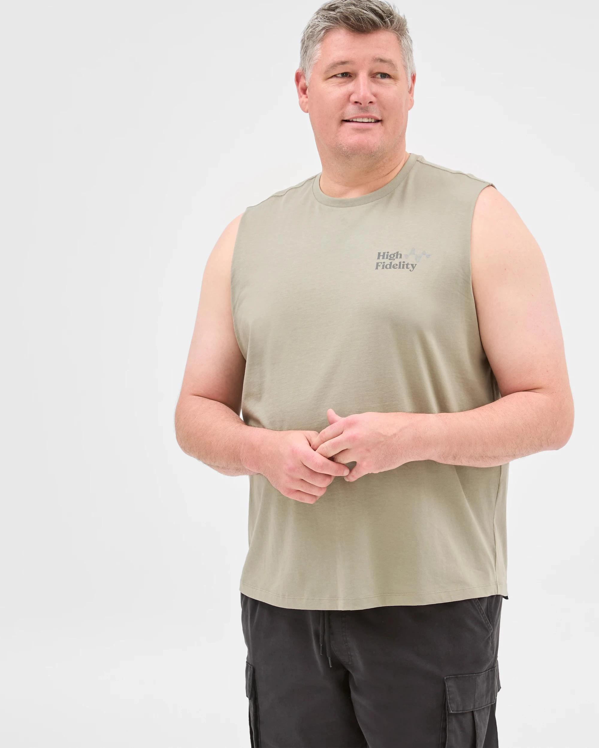 2 Target Man Plus Plus Size Australian Cotton Blend Tank Top PUTTY SOUND, 2 of 6