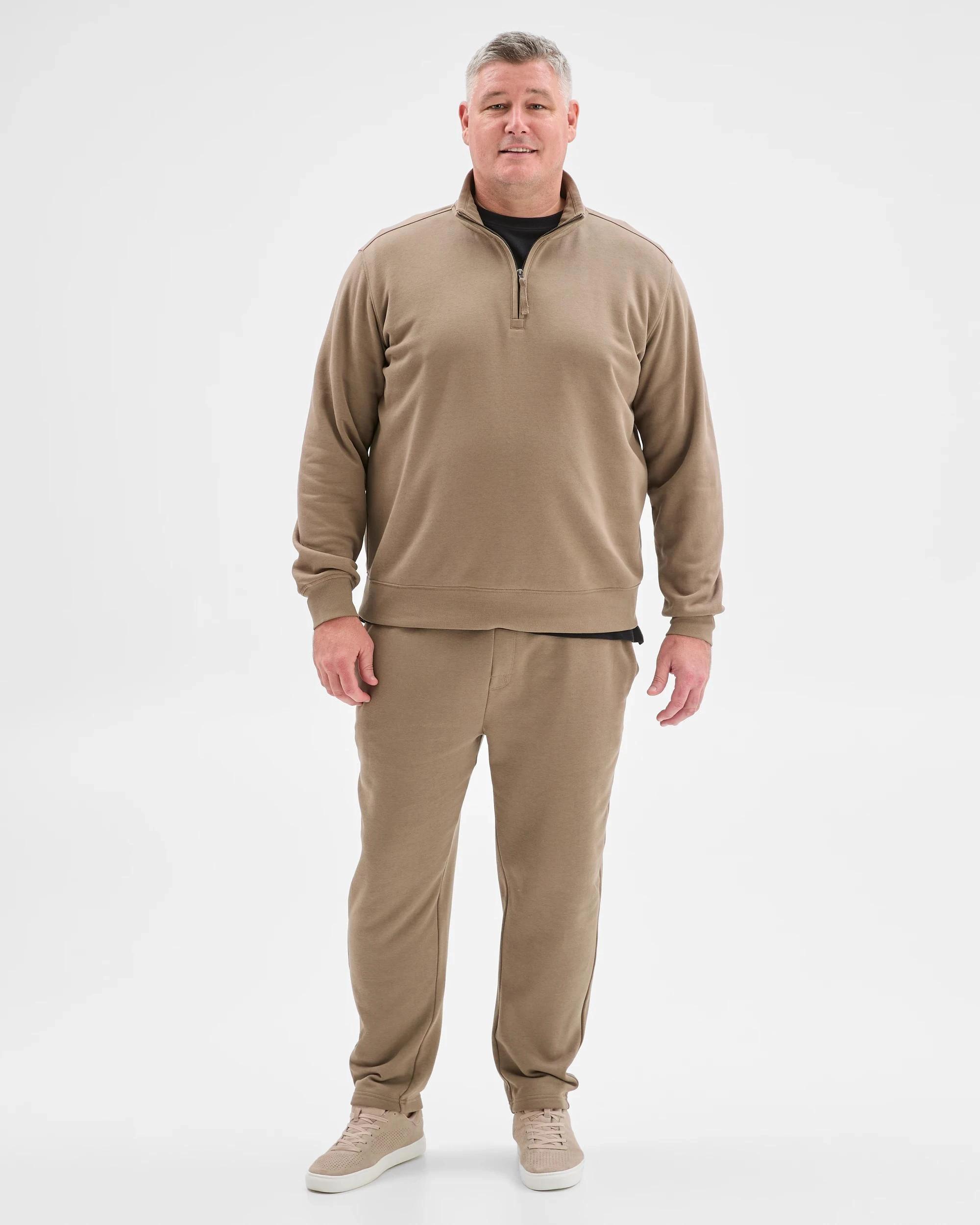 2 Target Man Plus Plus Size Australian Cotton Blend Non Cuffed Trackpants MUSHROOM, 2 of 6